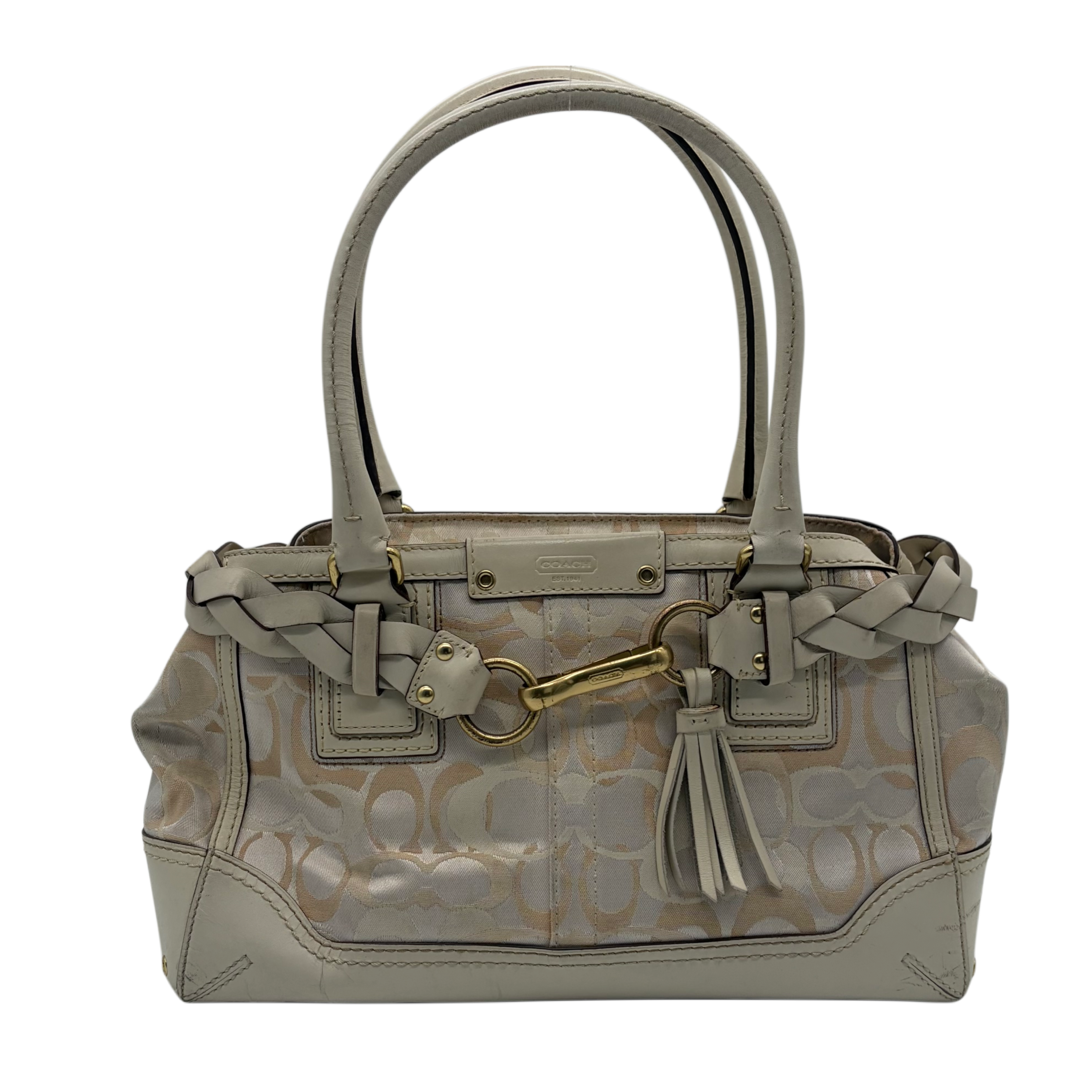 Coach Hampton Signature Braid Satchel Ivory – Vintage