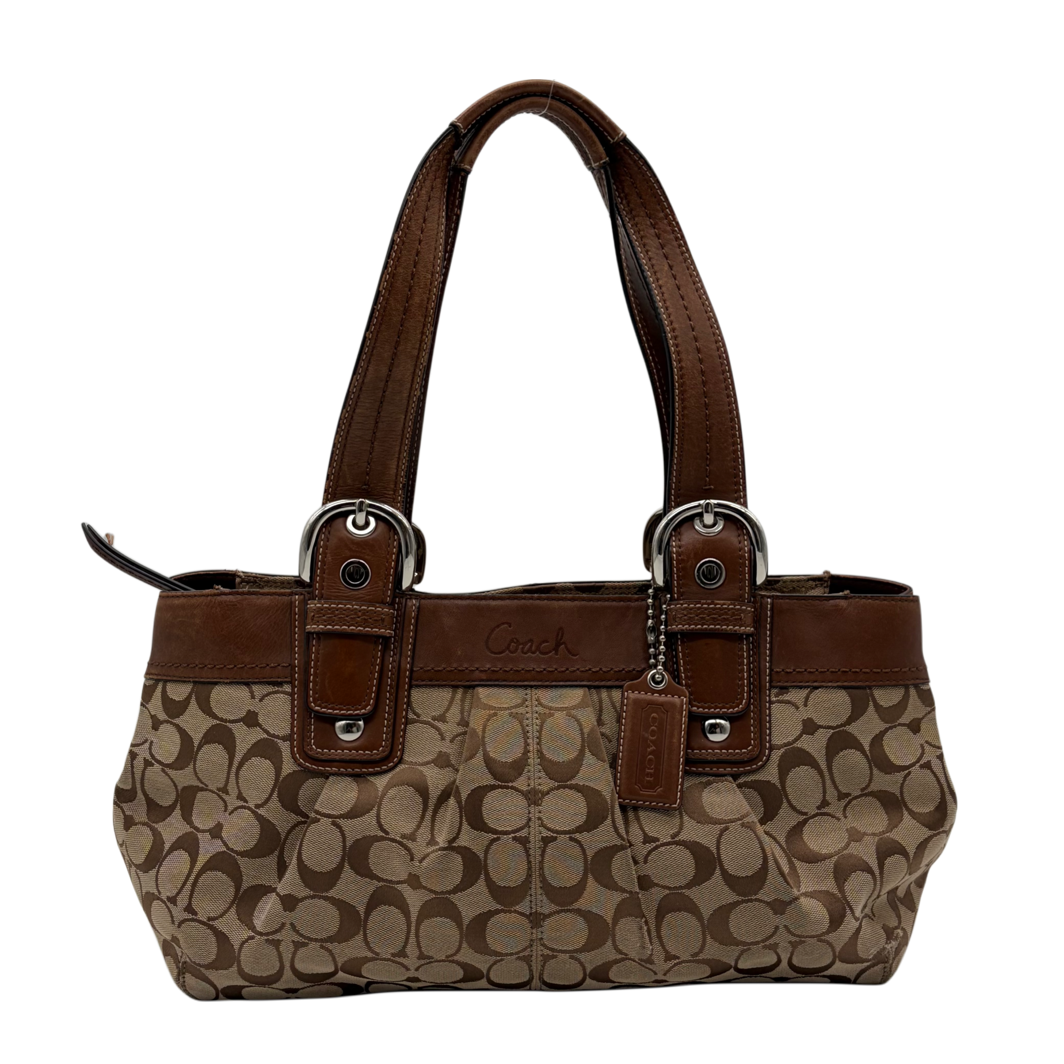 Coach Soho Signature Tote Beige Cognac – Vintage