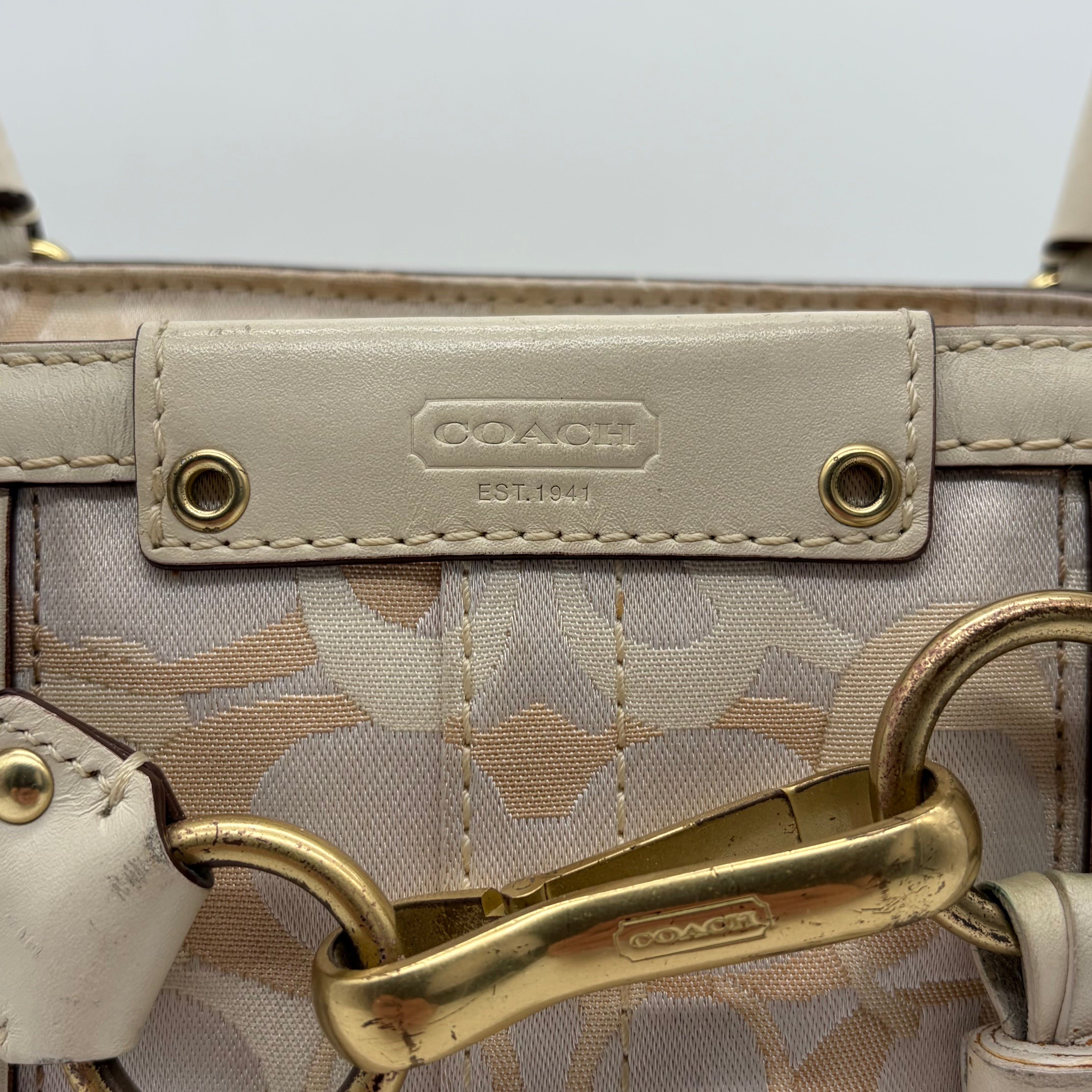 Coach Hampton Signature Braid Satchel Ivory – Vintage