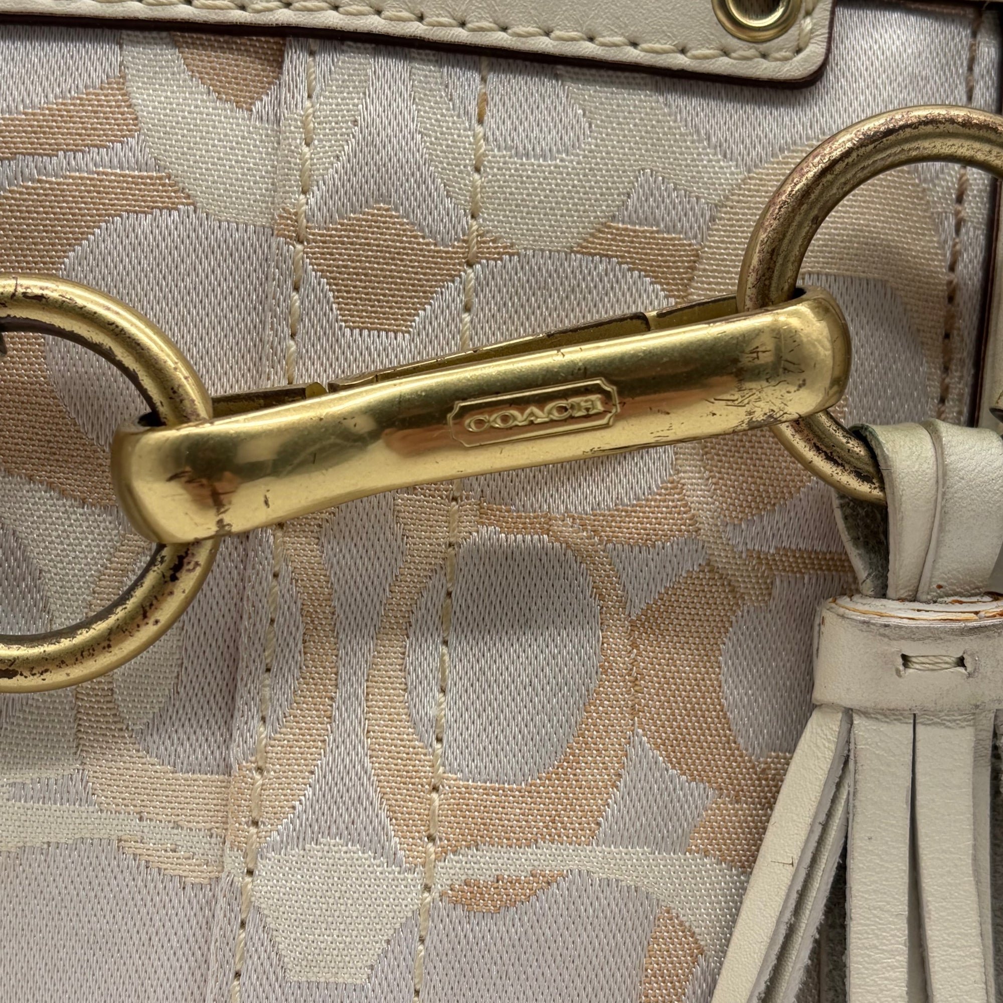 Coach Hampton Signature Braid Satchel Ivory – detail view 2