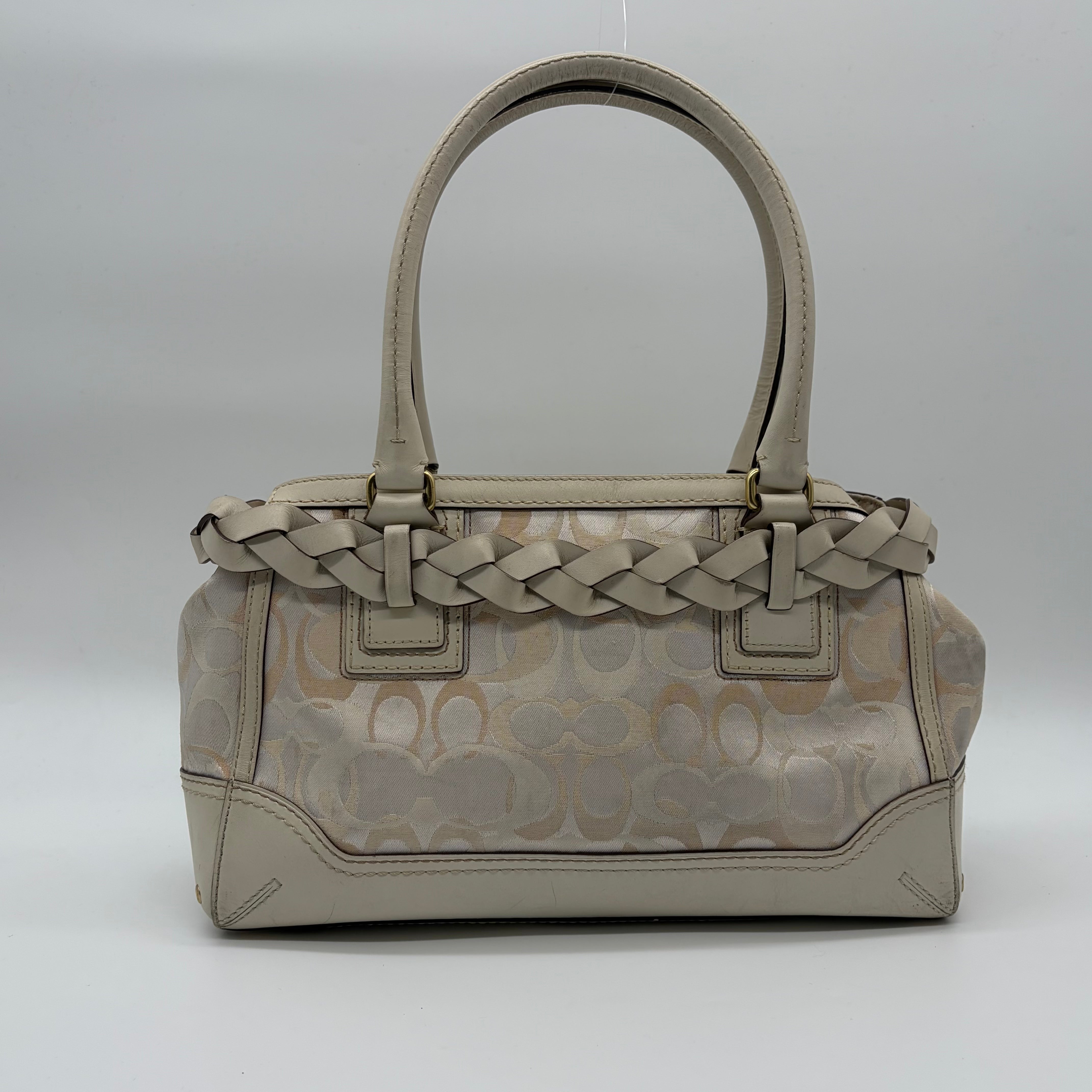 Coach Hampton Signature Braid Satchel Ivory – Vintage