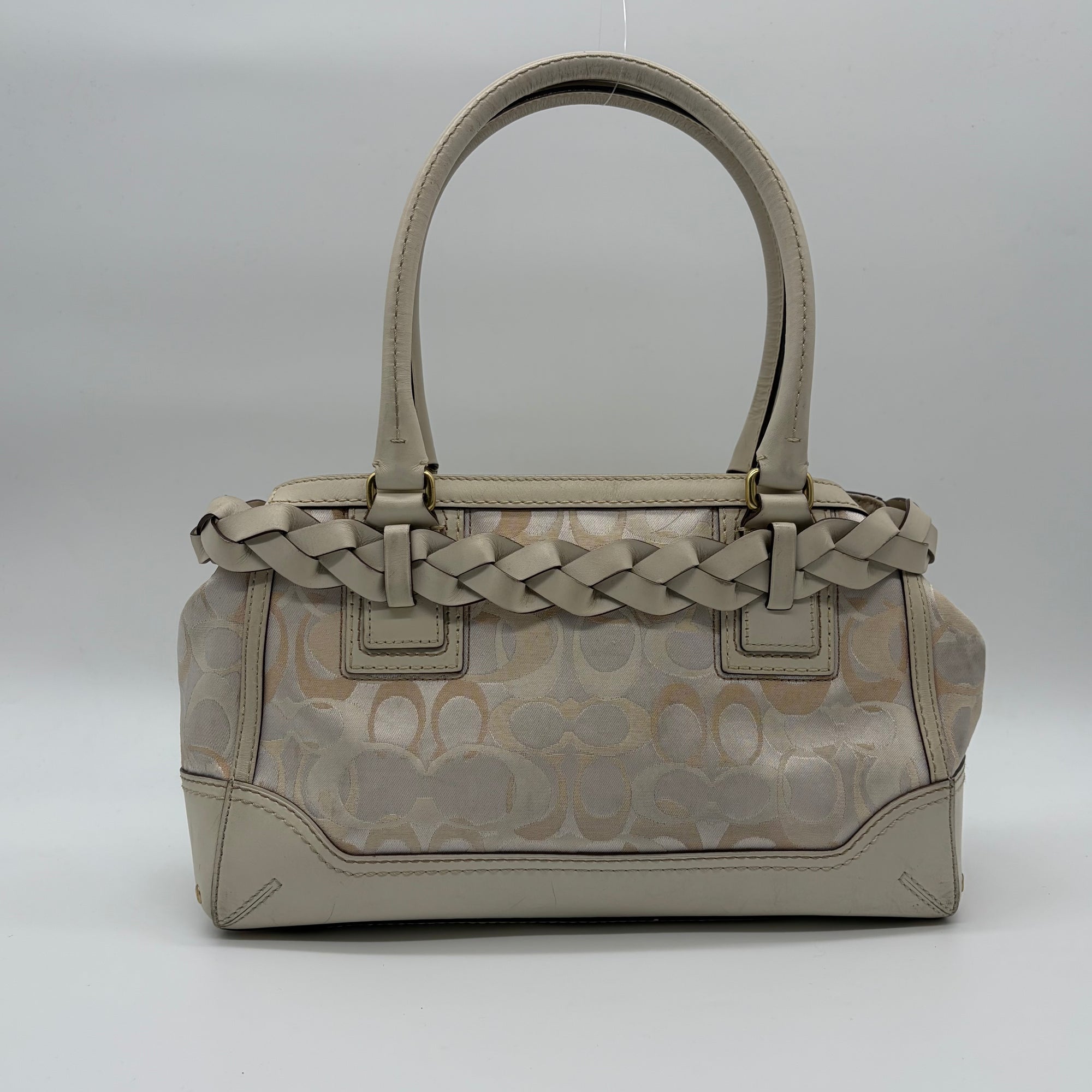 Coach Hampton Signature Braid Satchel Ivory – detail view 5