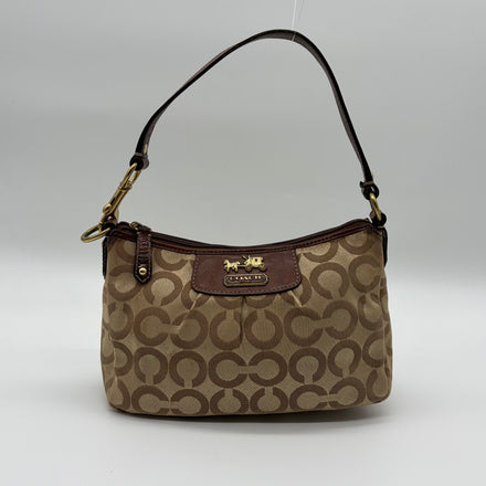 Coach Madison Op Art Pouch Khaki/Mahagoni Mini-Tasche – Vintage