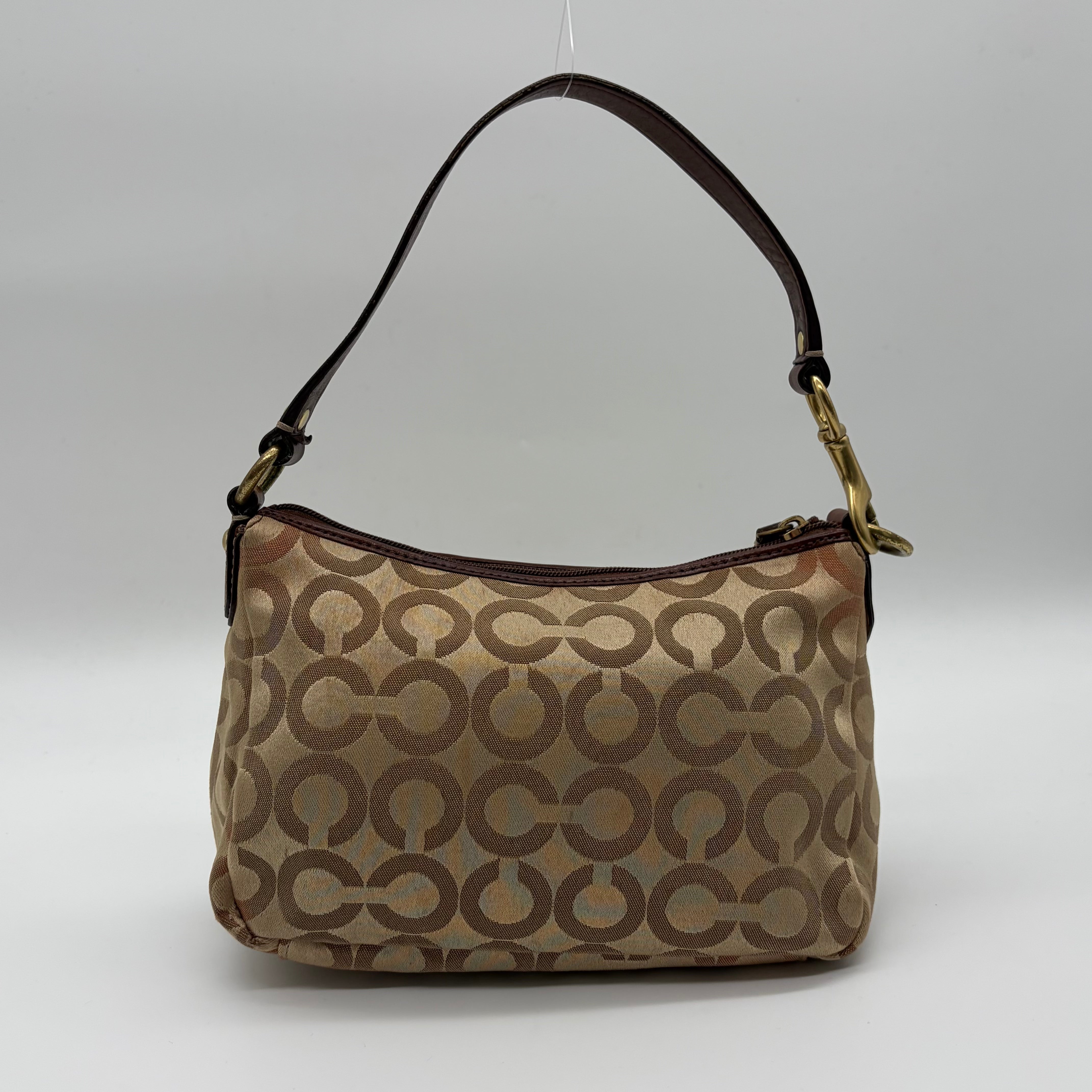 Coach Madison Op Art Pouch Khaki/Mahagoni Mini-Tasche – Vintage