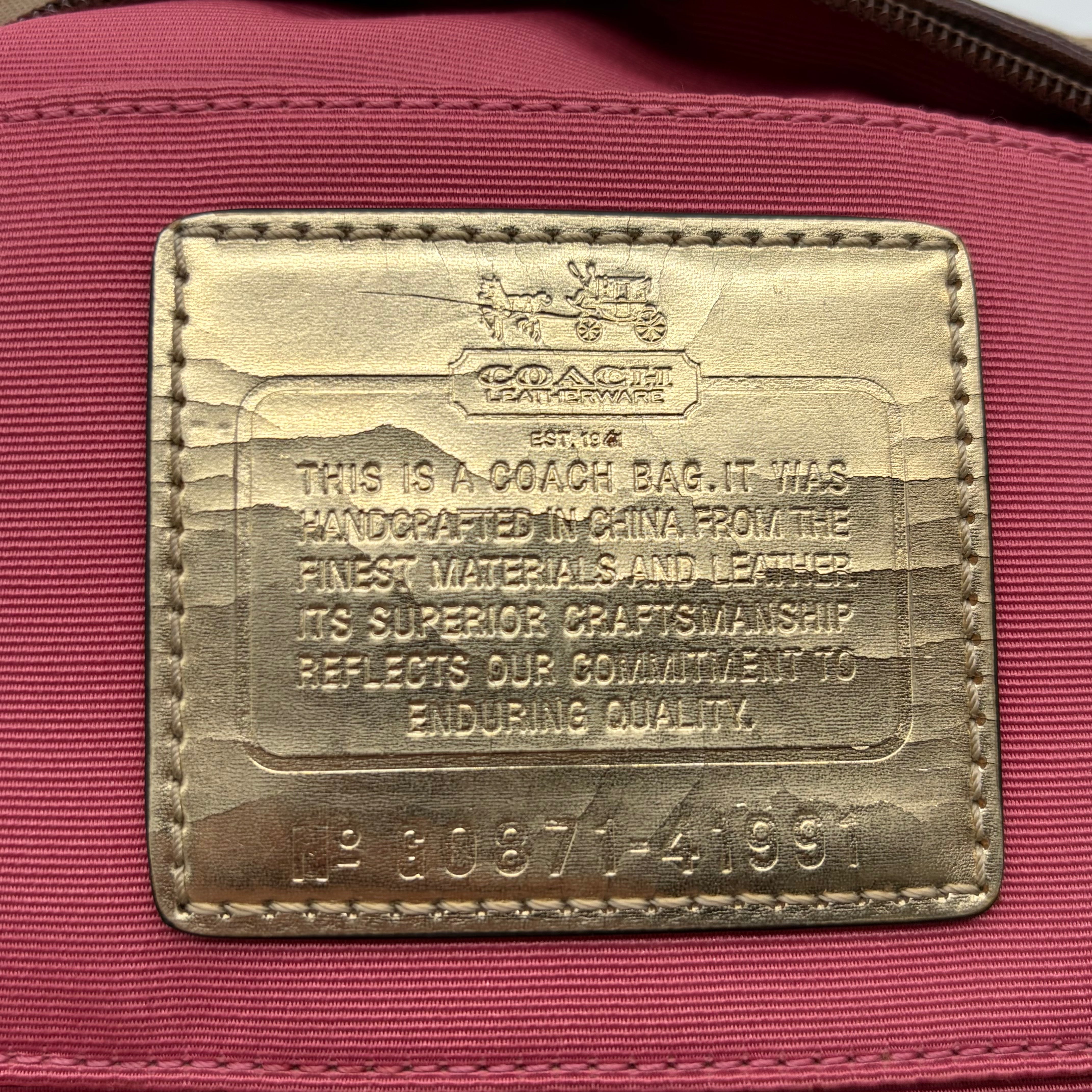 Coach Madison Op Art Pouch Khaki/Mahagoni Mini-Tasche – Vintage