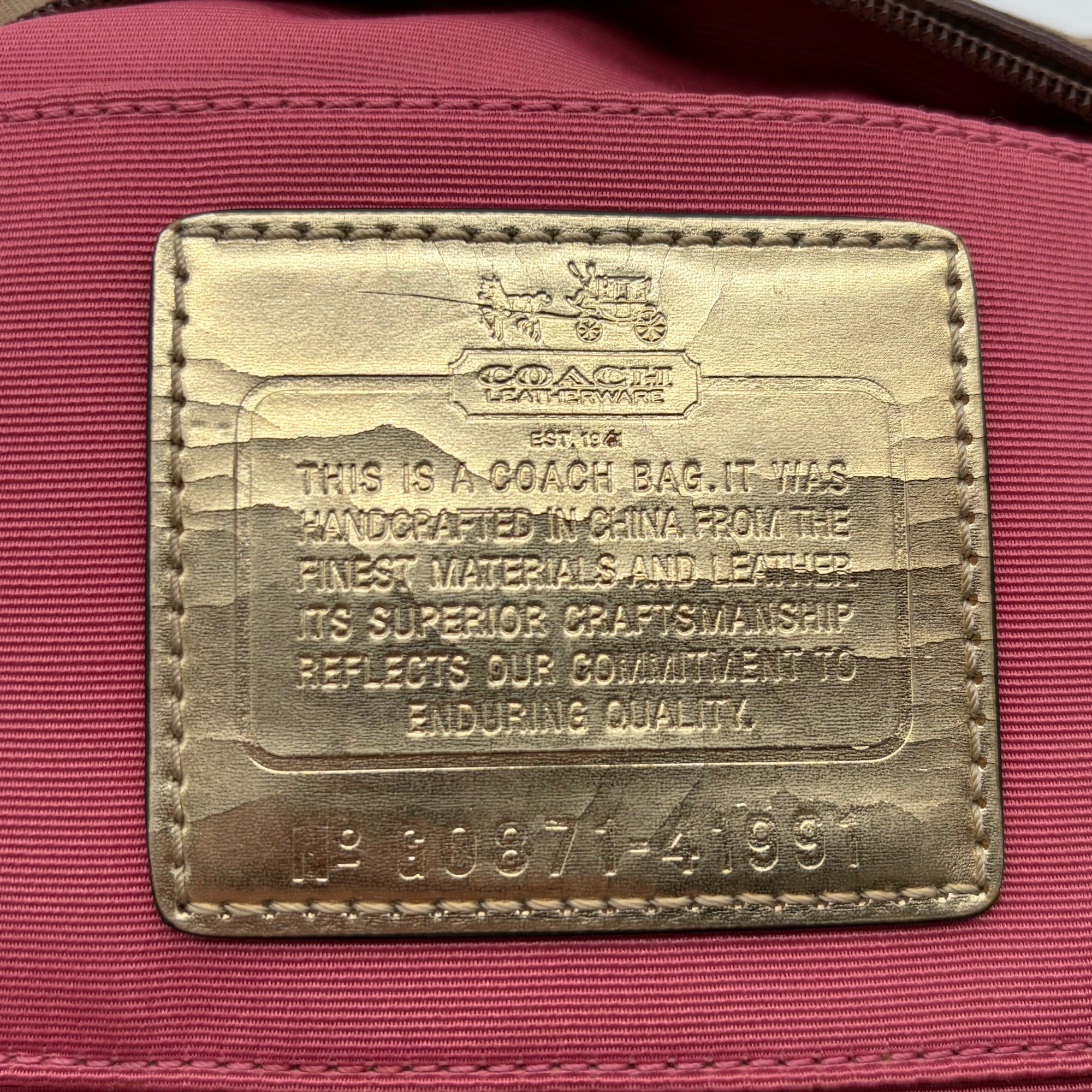 Coach Madison Op Art Pouch Khaki/Mahagoni Mini-Tasche – detail view 9