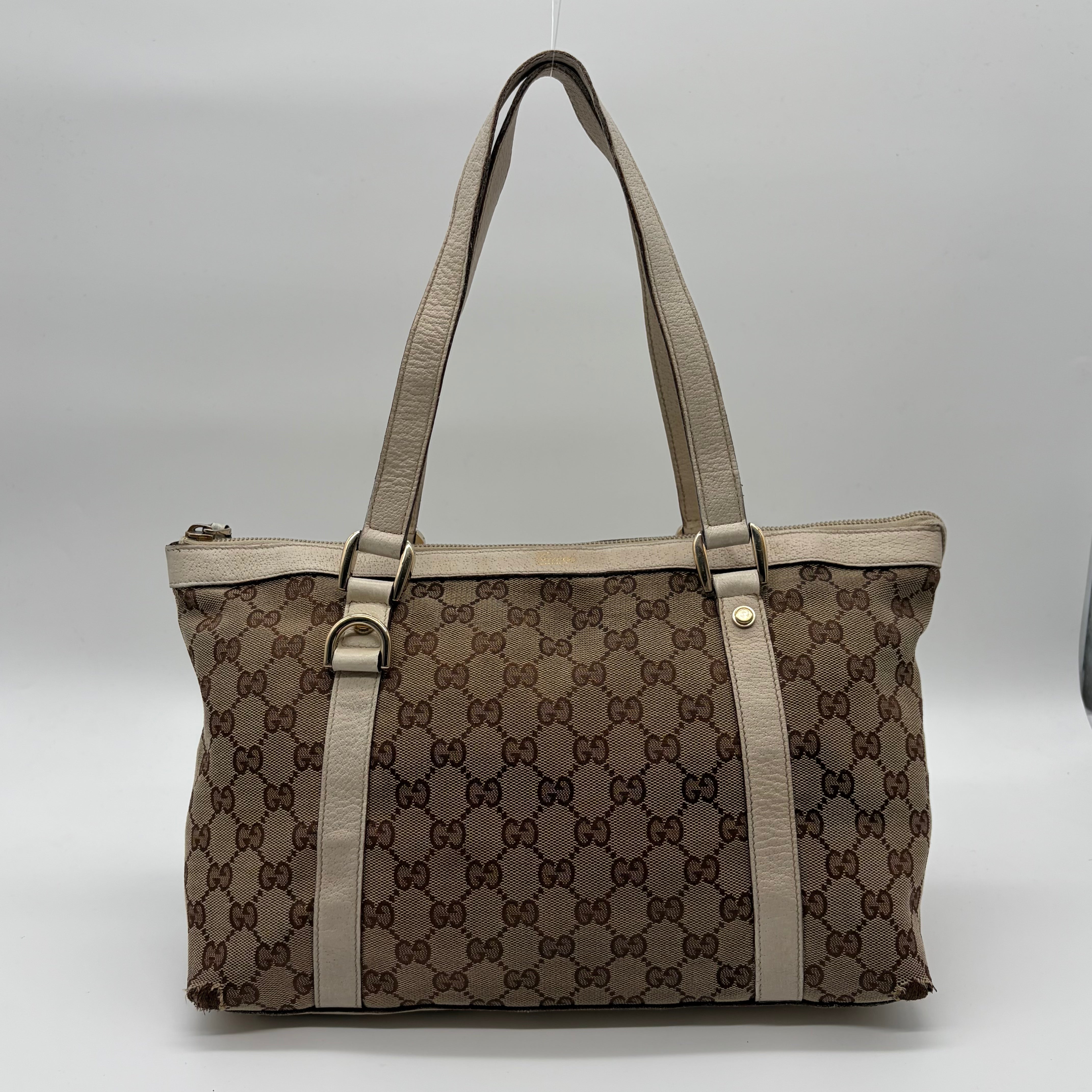 Gucci Abbey D-Ring Tote Cream/Beige GG Canvas – Vintage