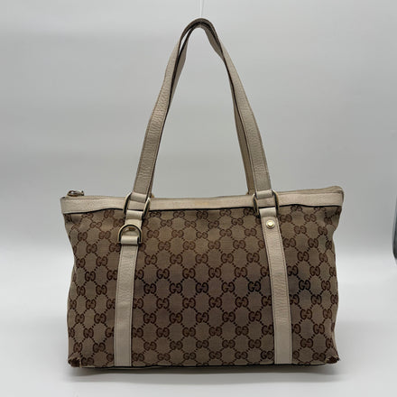 Gucci Abbey D-Ring Tote Cream/Beige GG Canvas – Vintage