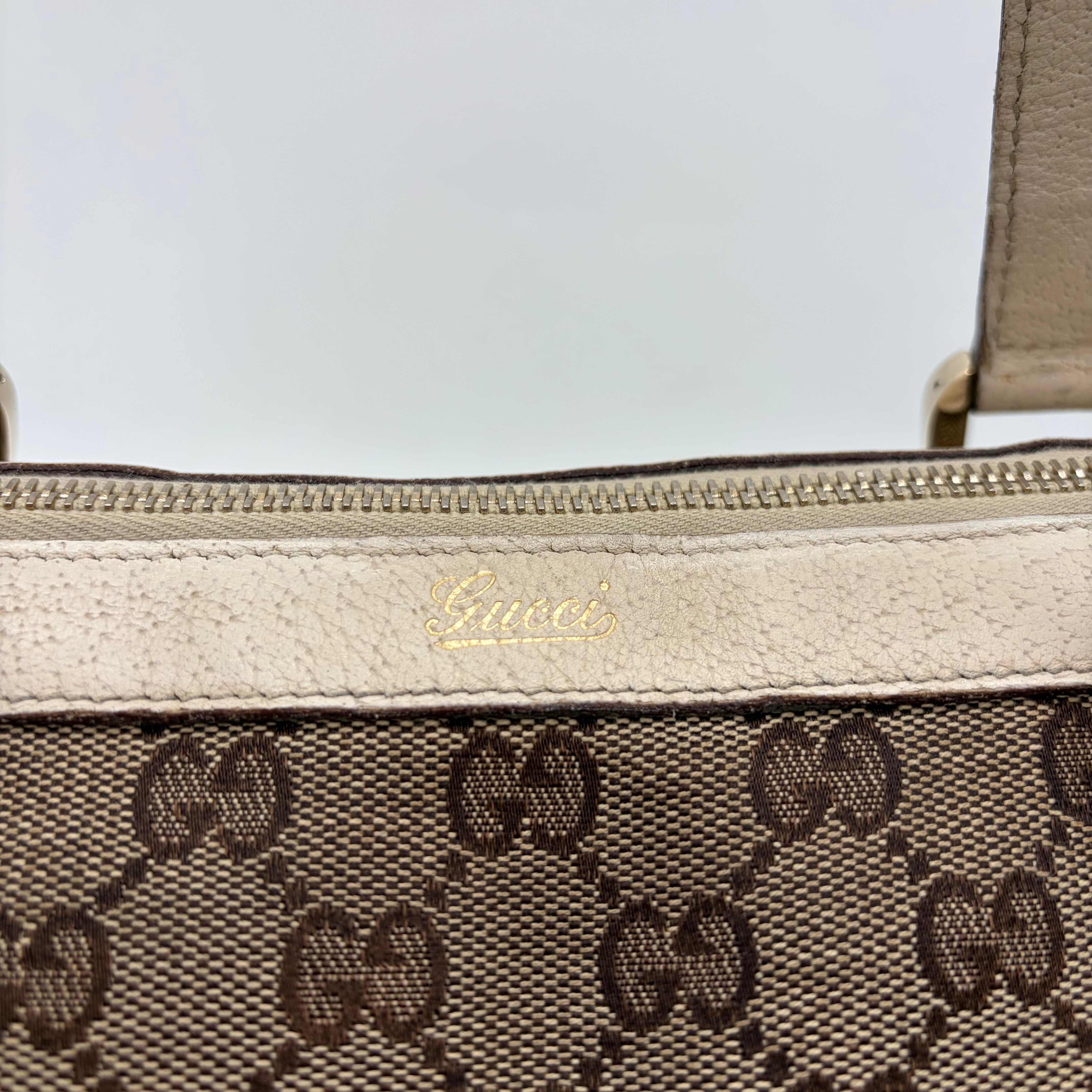 Gucci Abbey D-Ring Tote Cream/Beige GG Canvas – Vintage