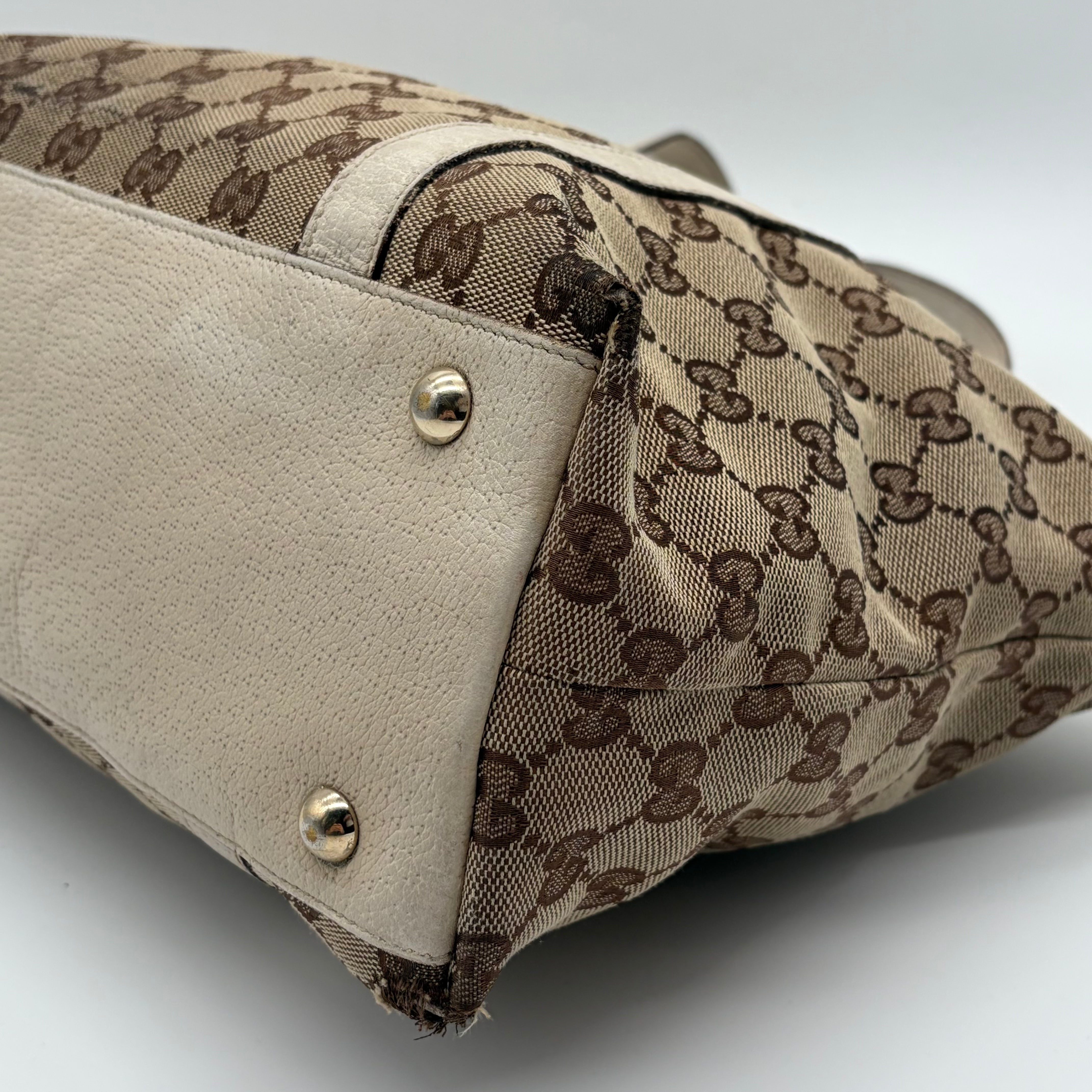 Gucci Abbey D-Ring Tote Cream/Beige GG Canvas – Vintage
