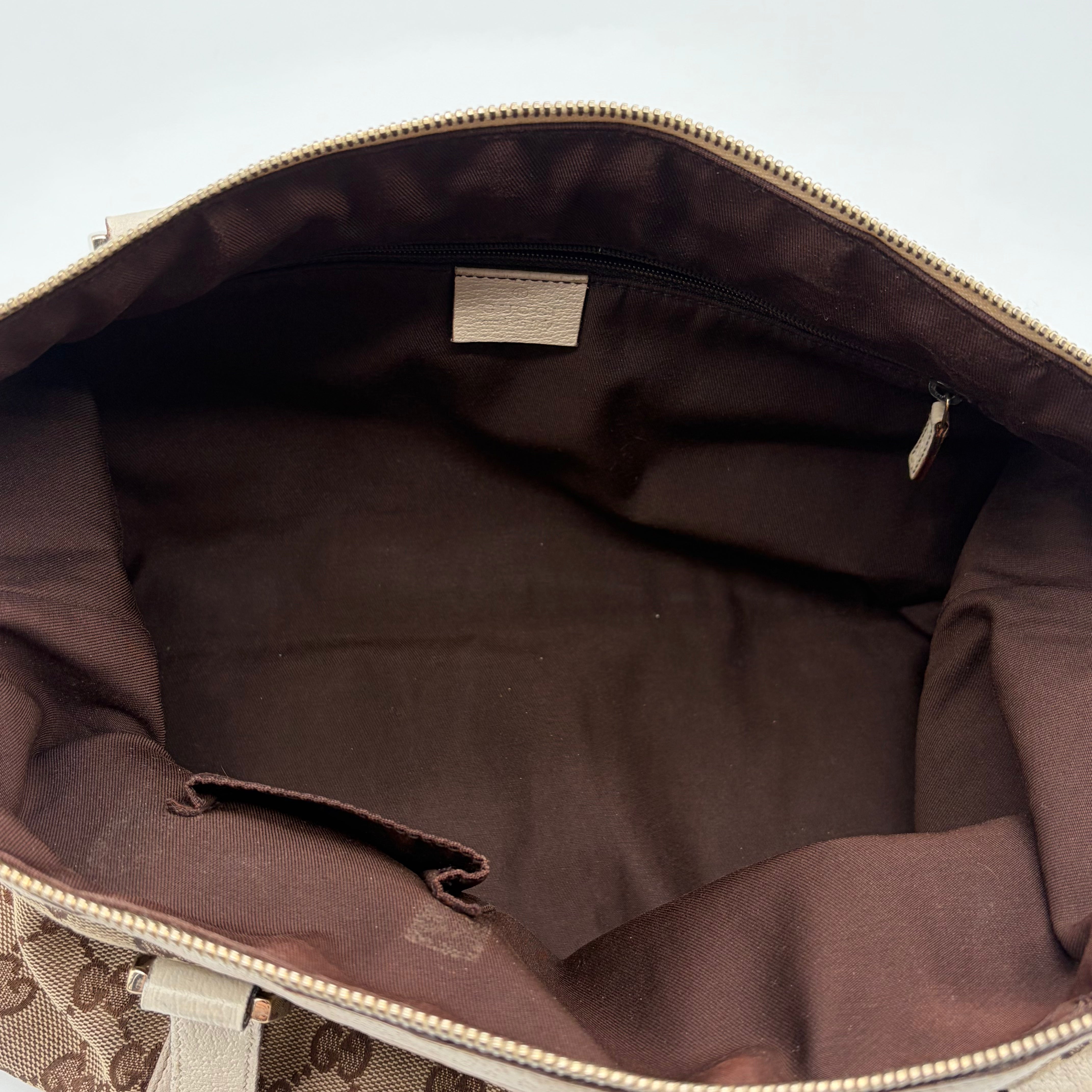 Gucci Abbey D-Ring Tote Cream/Beige GG Canvas – Vintage