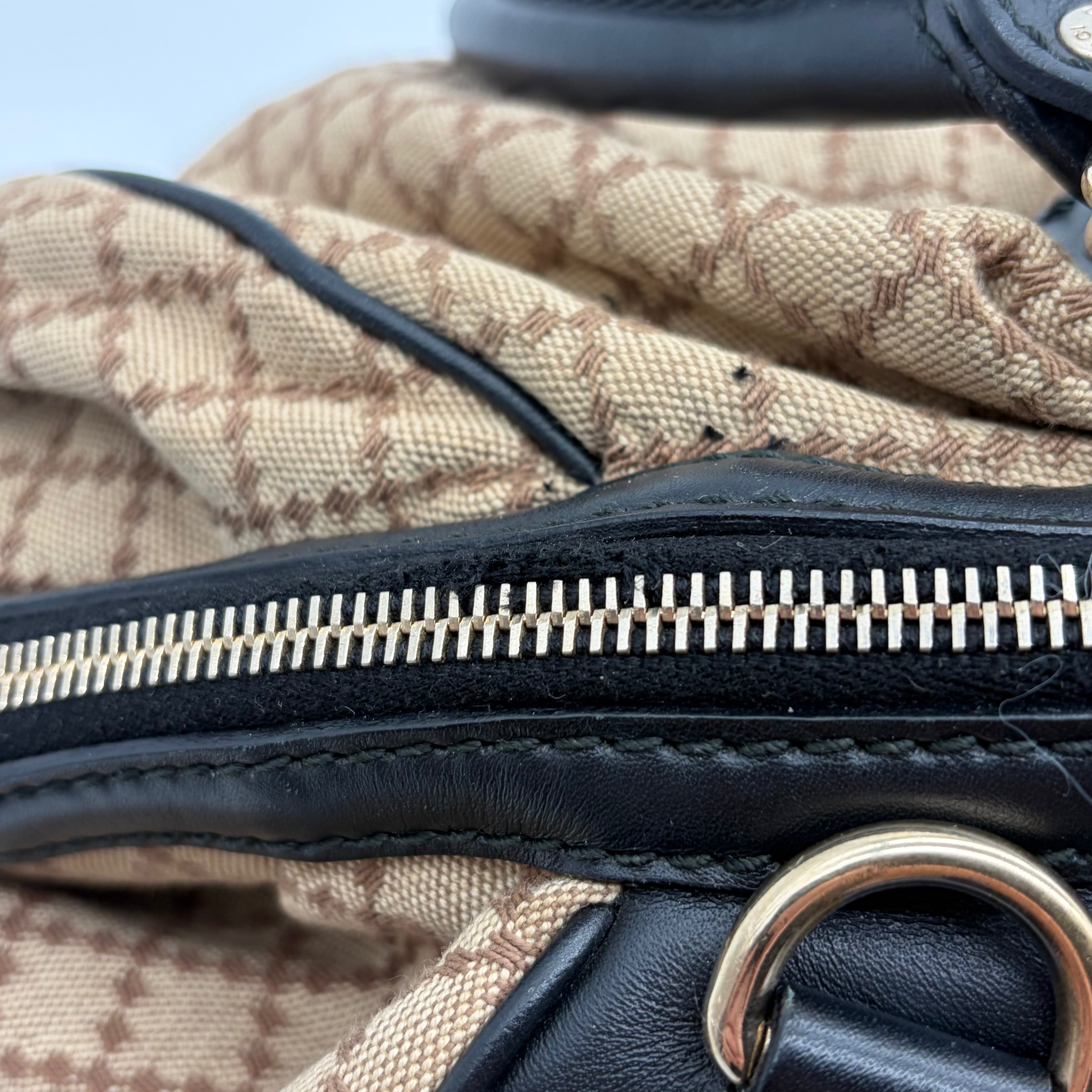 Gucci Sukey Boston Bag Diamante Canvas Beige/Schwarz – Vintage