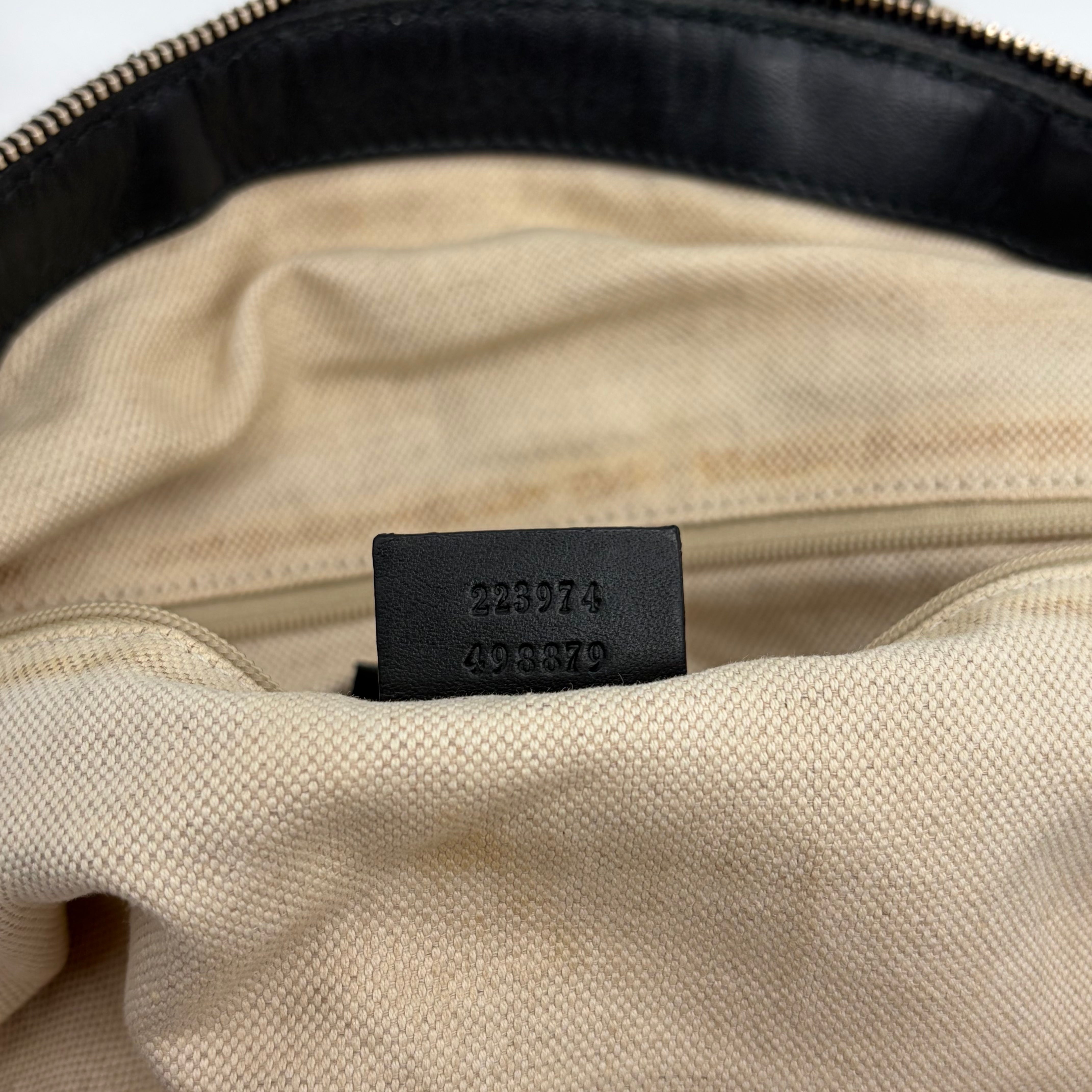 Gucci Sukey Boston Bag Diamante Canvas Beige/Schwarz – Vintage