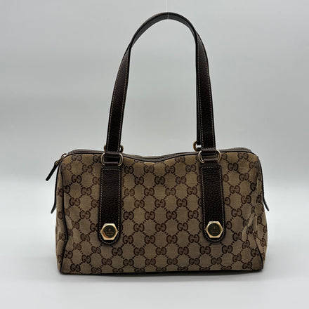 Gucci Charmy Boston Bag GG Canvas Beige/Ebony – Vintage