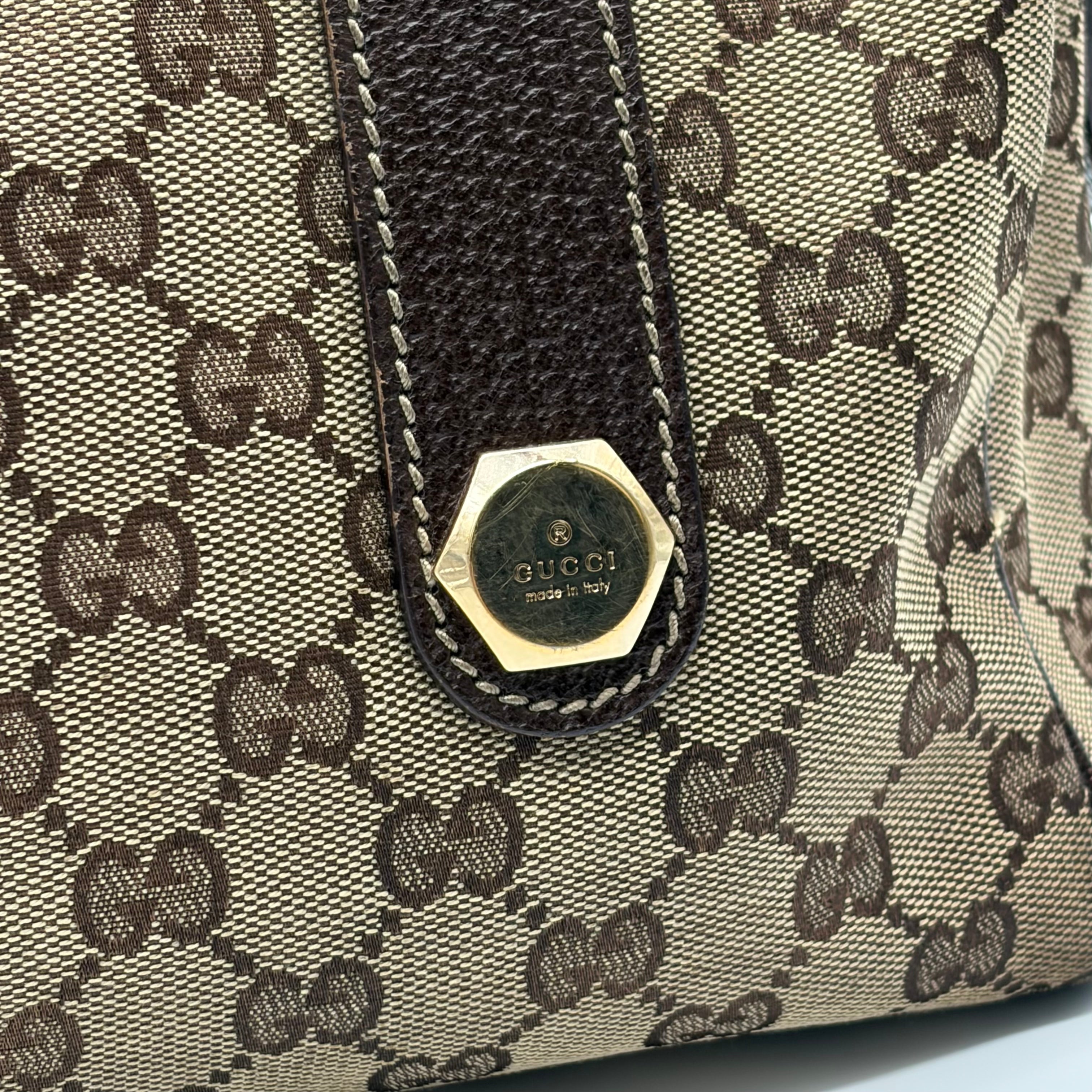 Gucci Charmy Boston Bag GG Canvas Beige/Ebony – Vintage