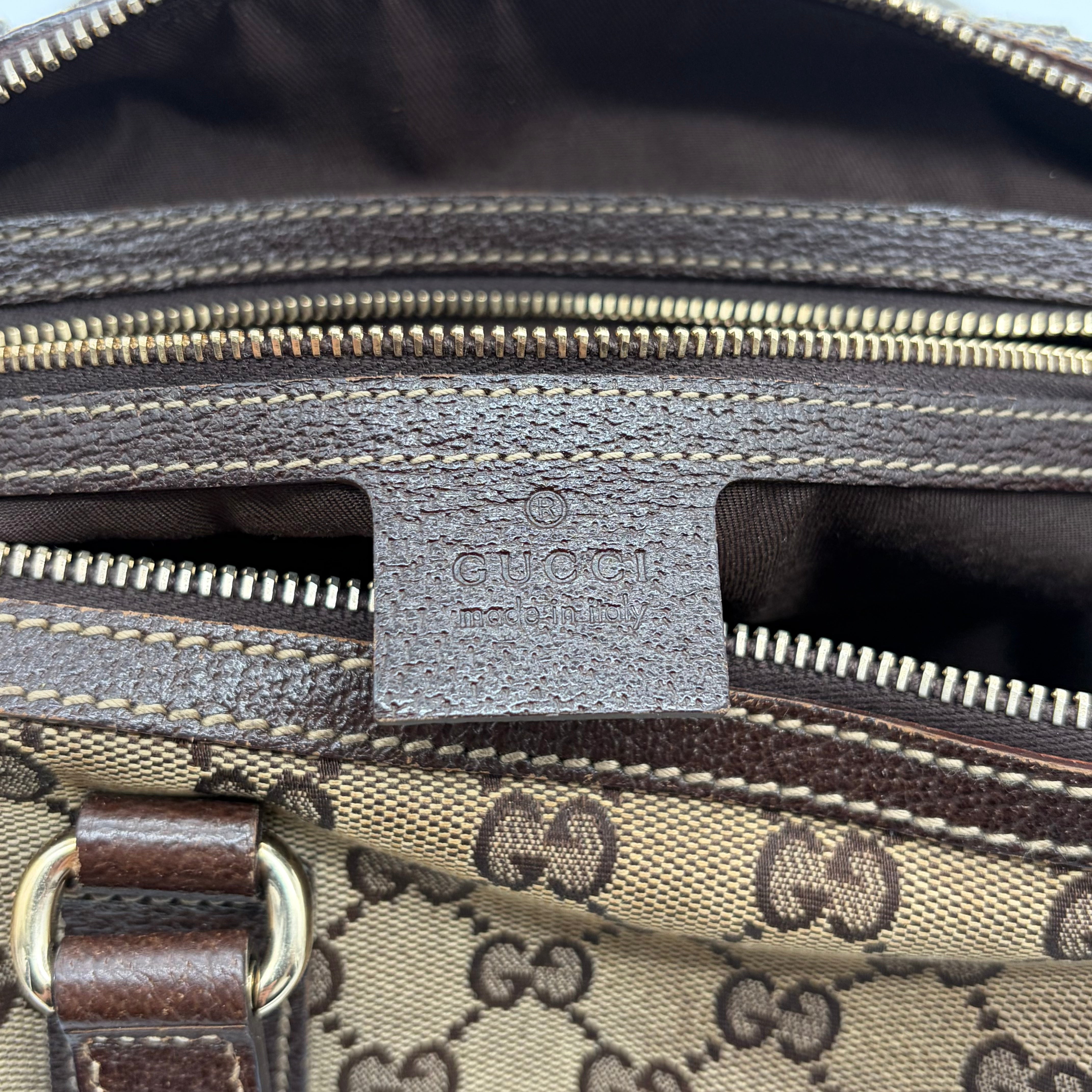 Gucci Charmy Boston Bag GG Canvas Beige/Ebony – Vintage