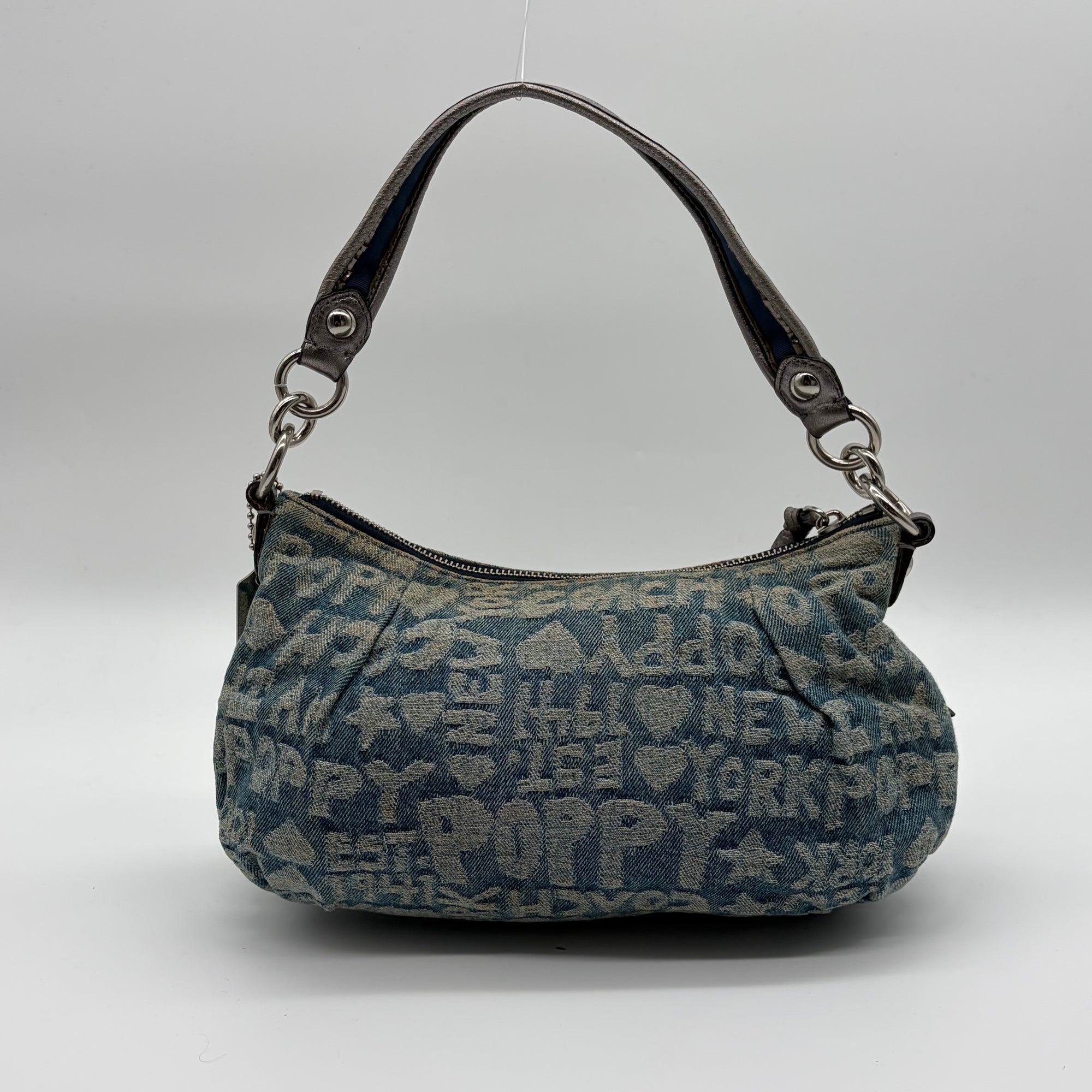 Coach Poppy Denim Graffiti Hobo – Y2K Vintage – detail view 6