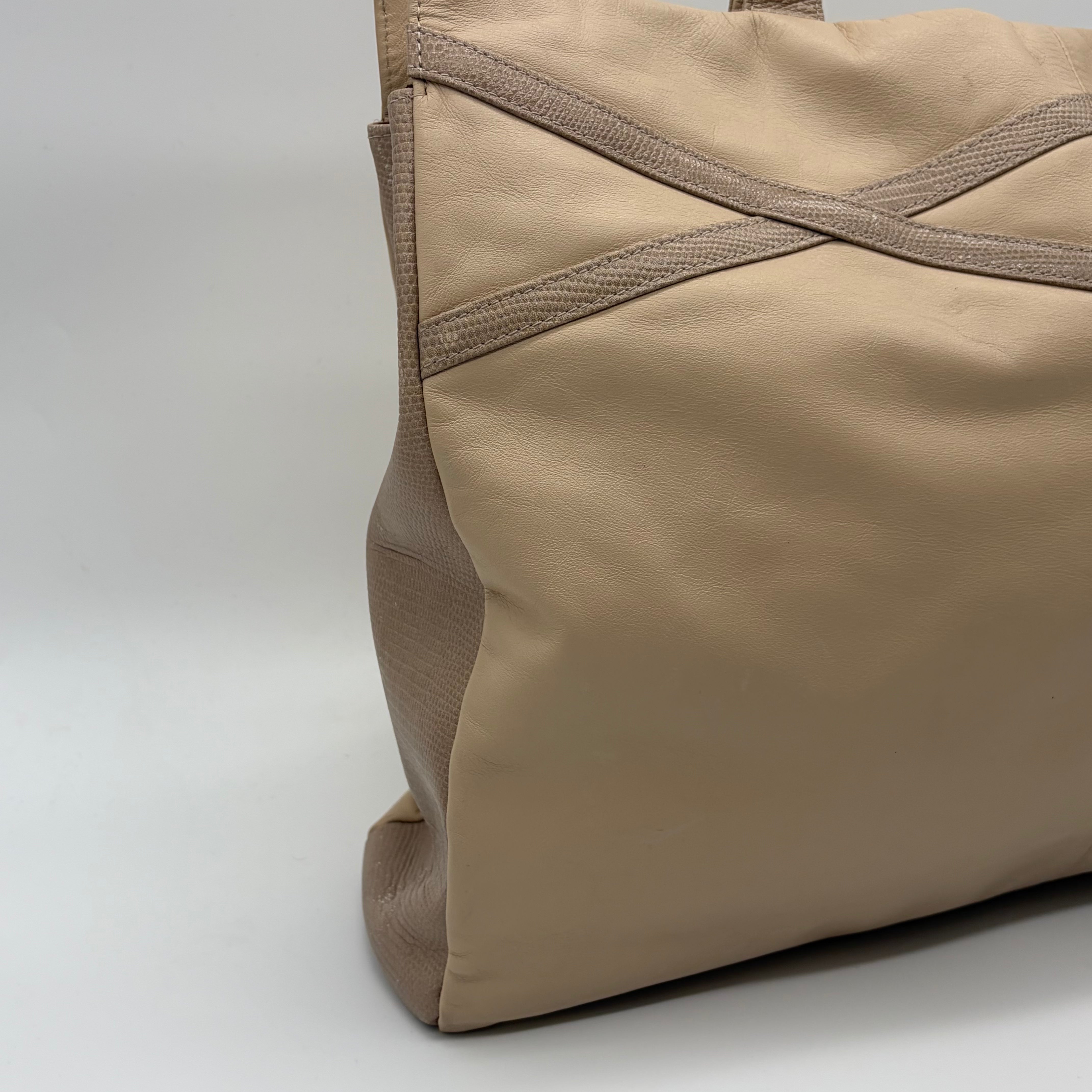 Givenchy Sacs Leather Tote Creme – Vintage 1990er