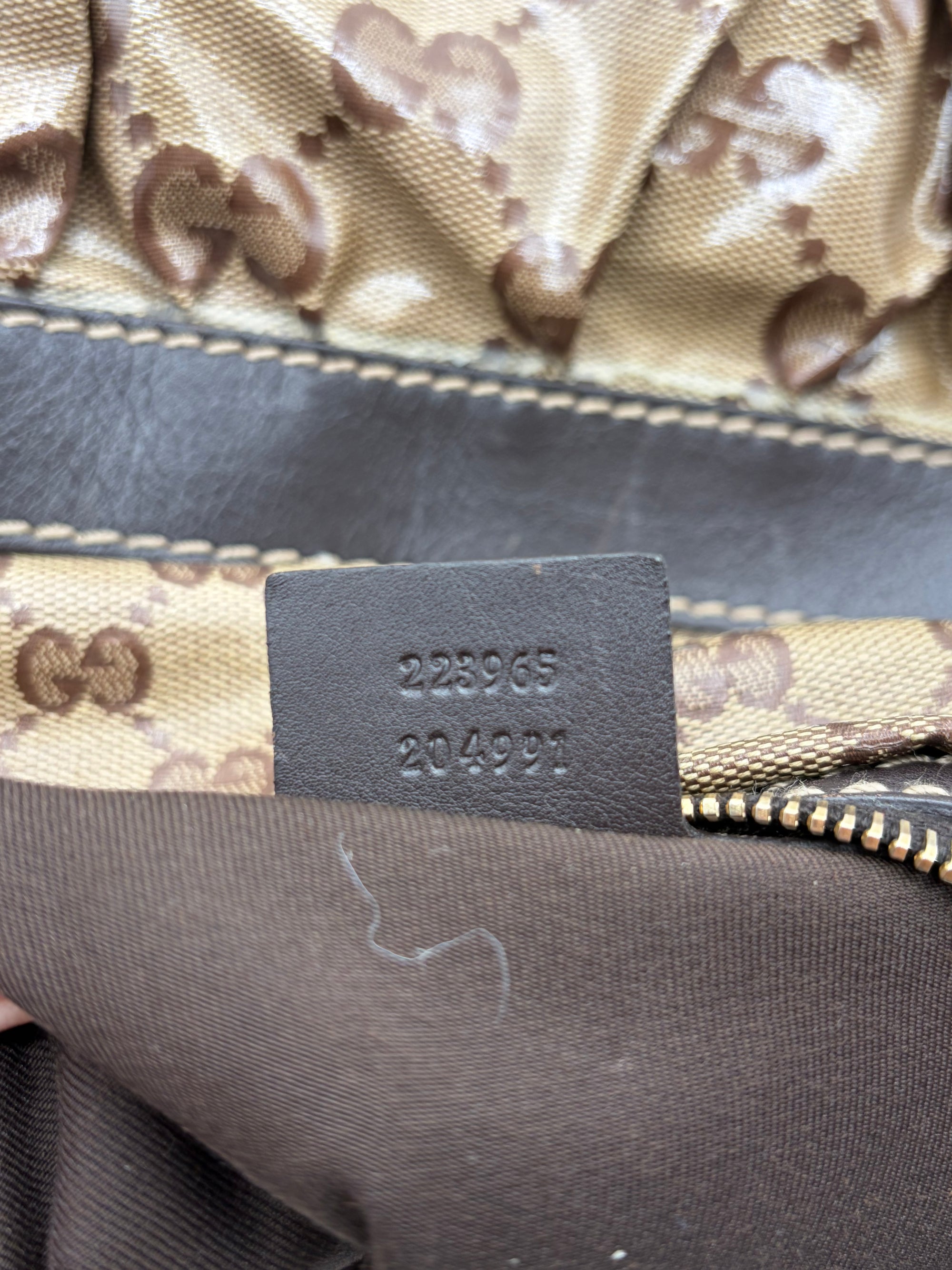Gucci GG Crystal Canvas Hobo Bag Braun – detail view 8