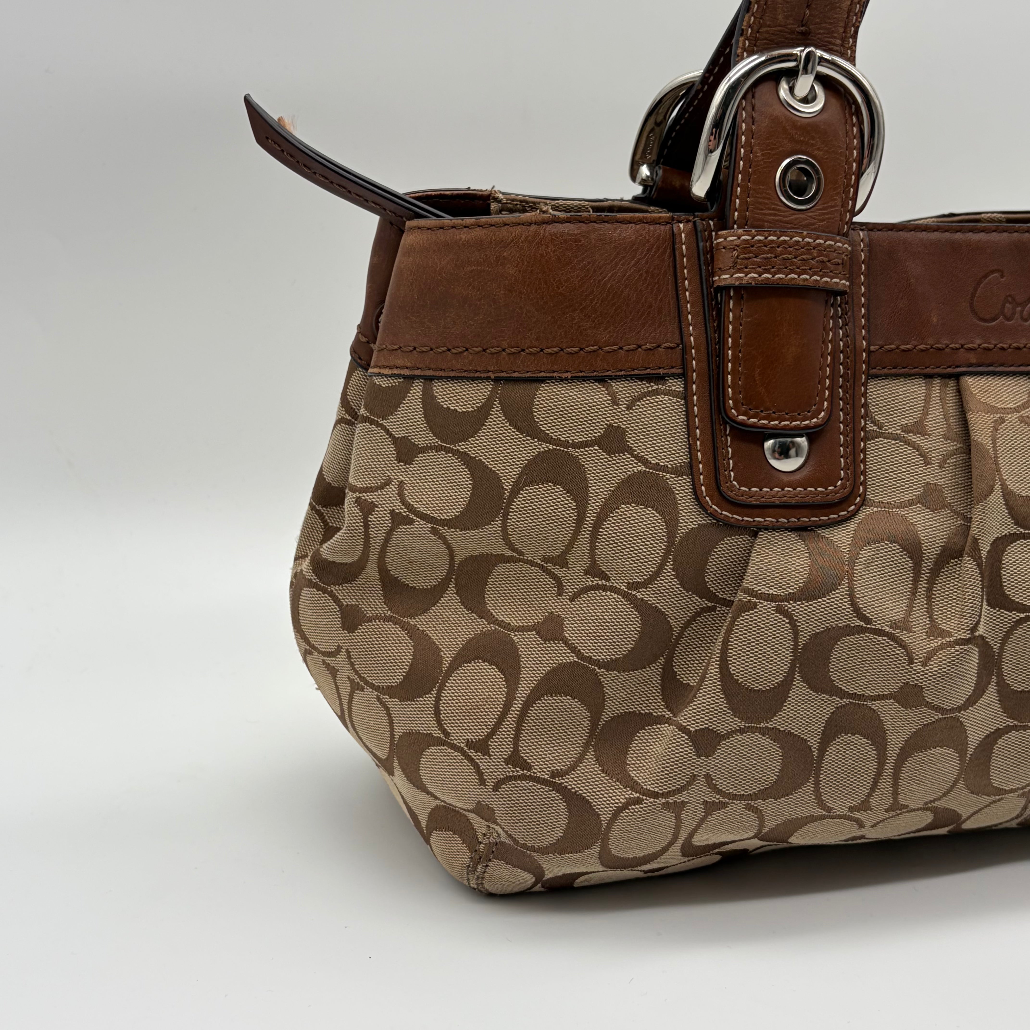 Coach Soho Signature Tote Beige Cognac – Vintage