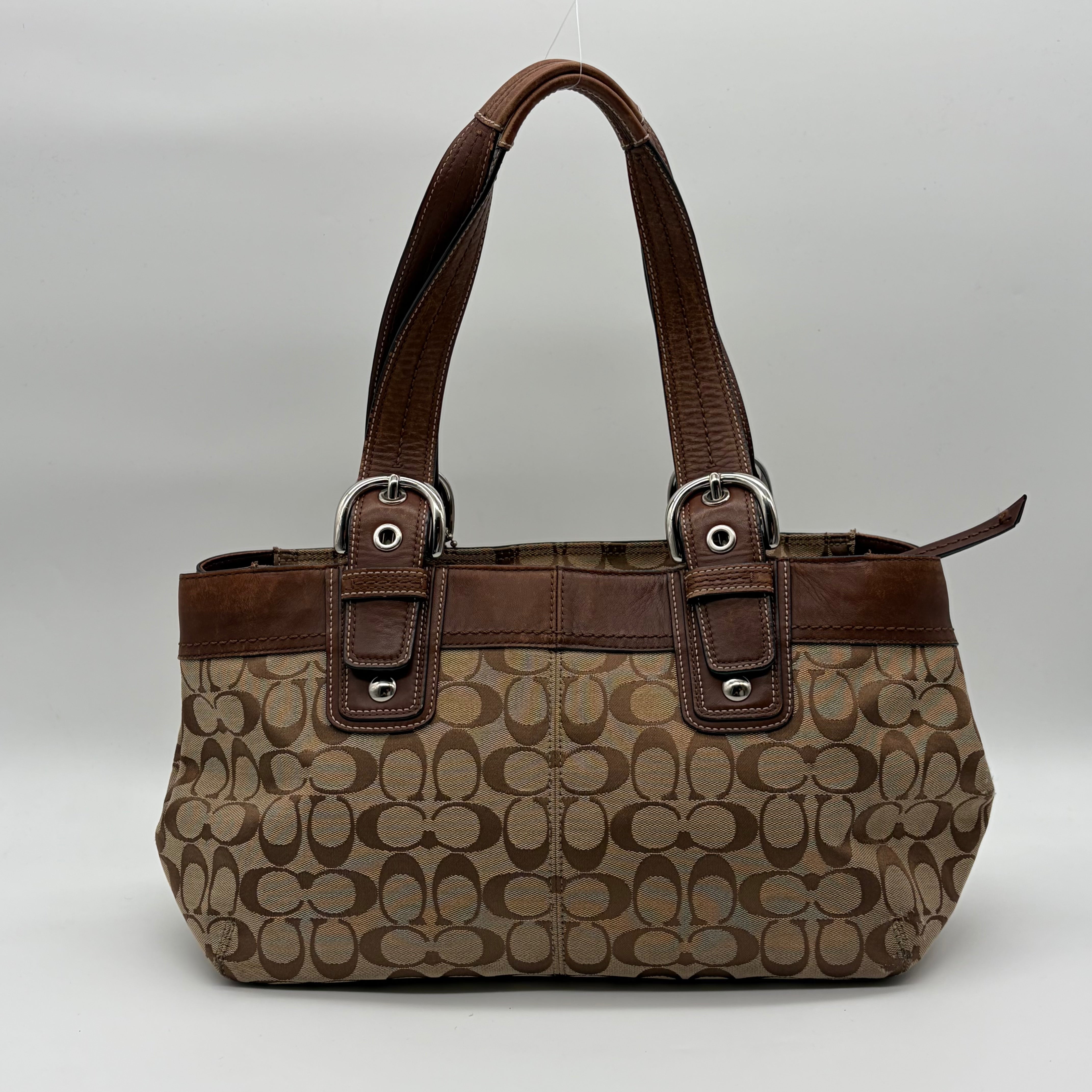 Coach Soho Signature Tote Beige Cognac – Vintage