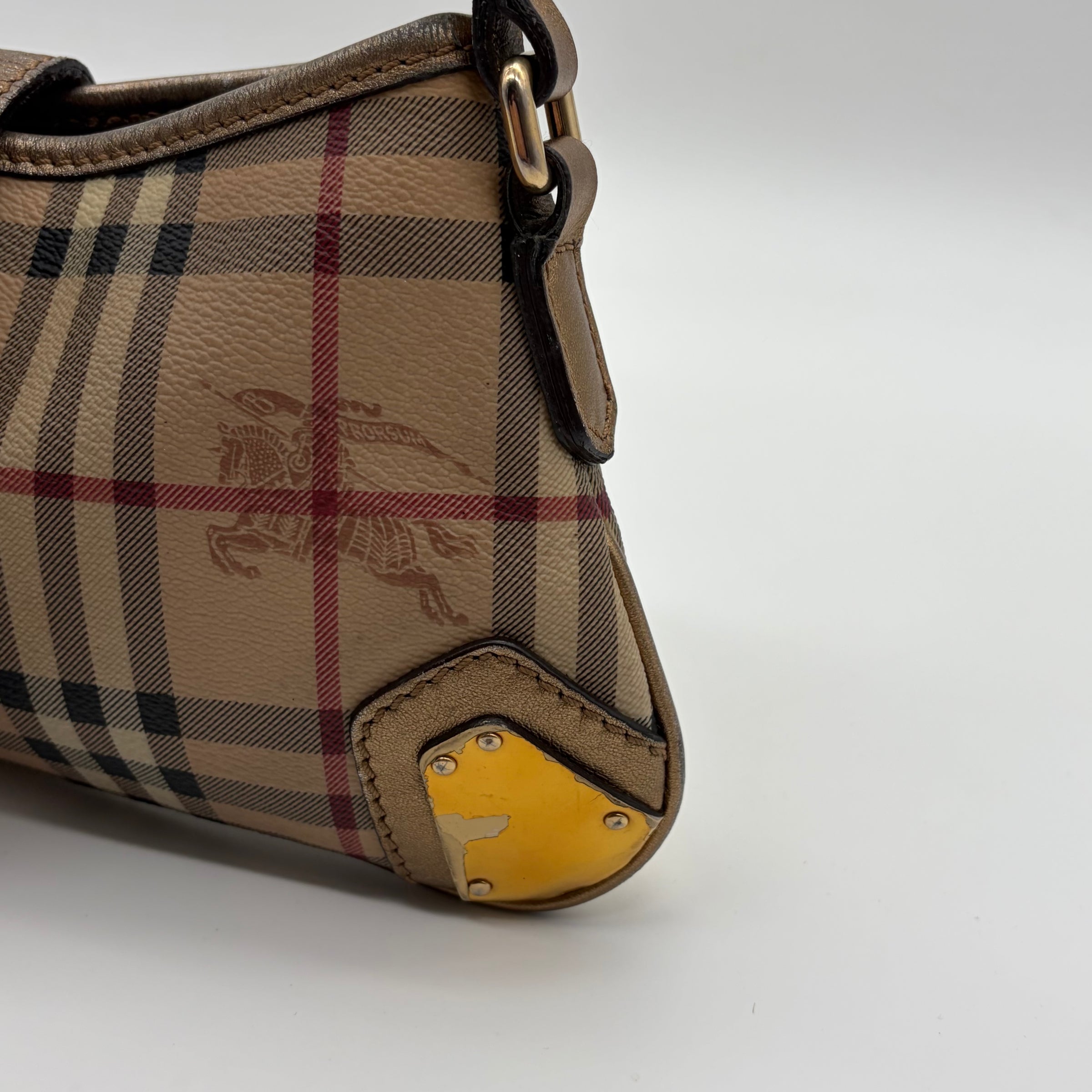 Burberry Haymarket Check Shoulder Bag Bronze – detail view 2