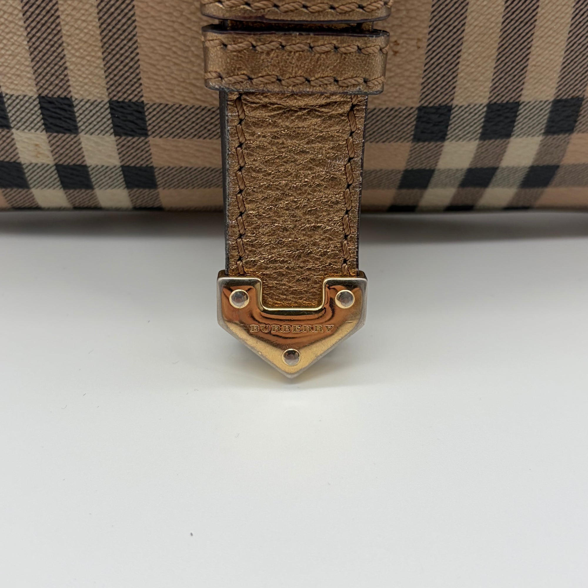 Burberry Haymarket Check Shoulder Bag Bronze – detail view 3