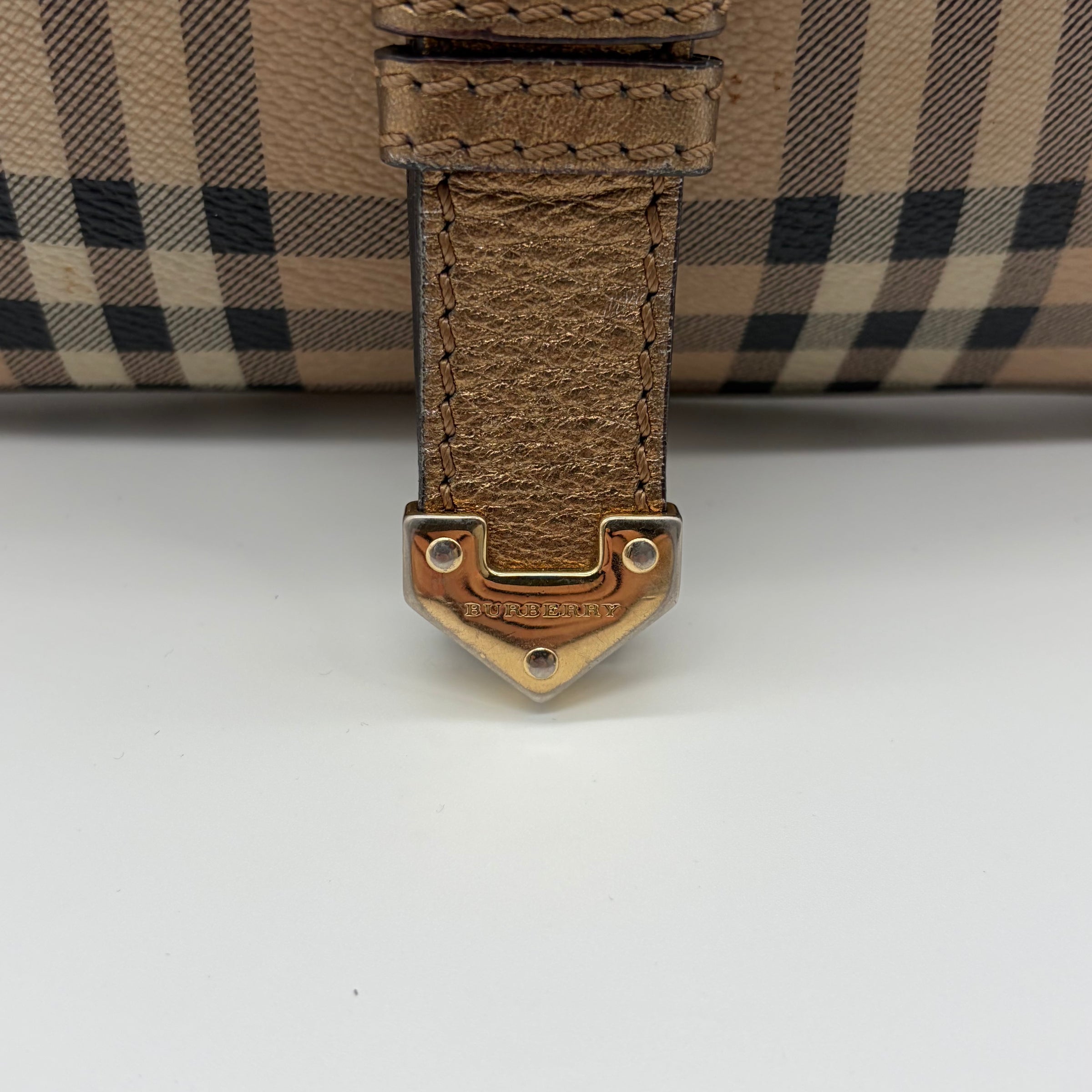 Burberry Haymarket Check Shoulder Bag Bronze – detail view 3