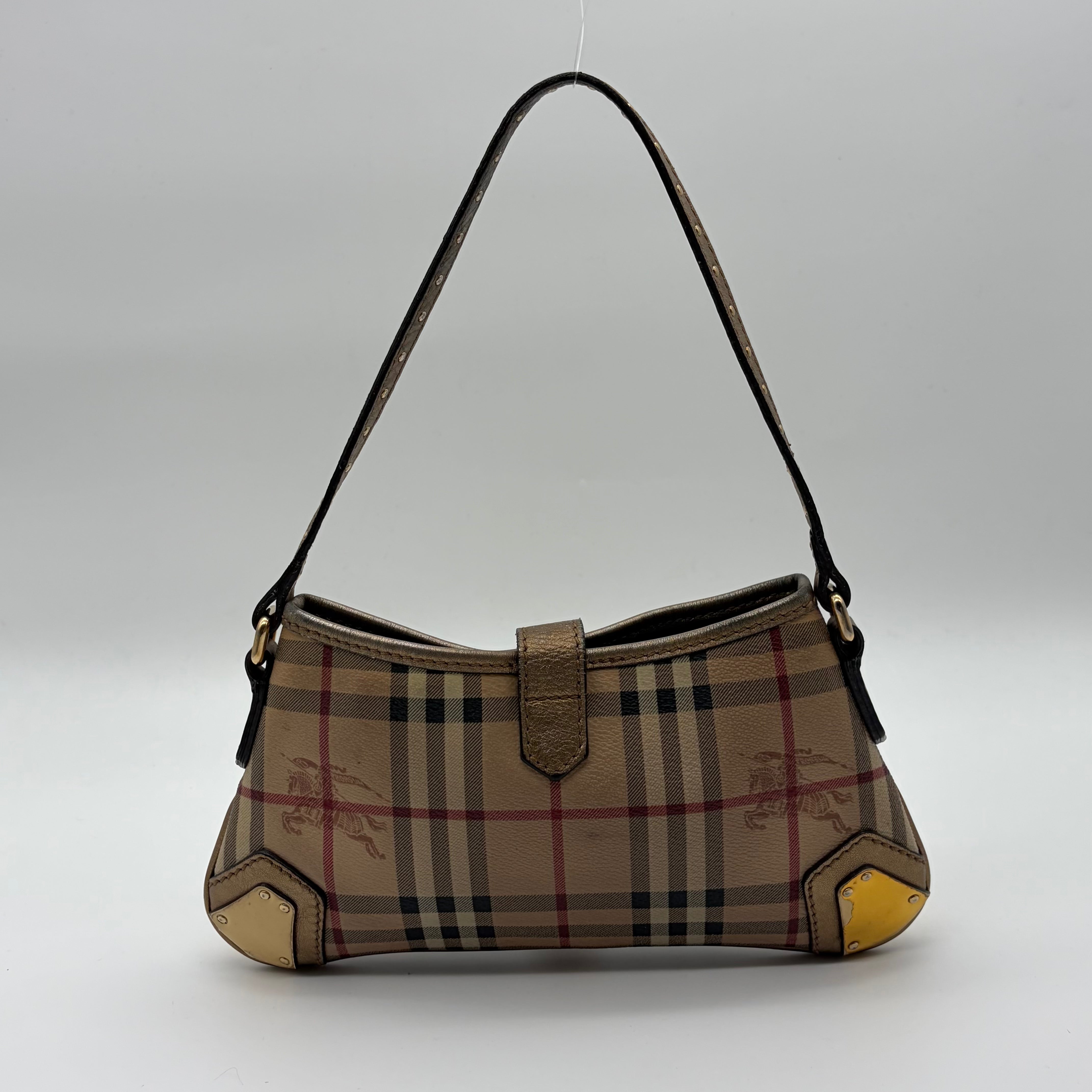 Burberry Haymarket Check Shoulder Bag Bronze – Vintage