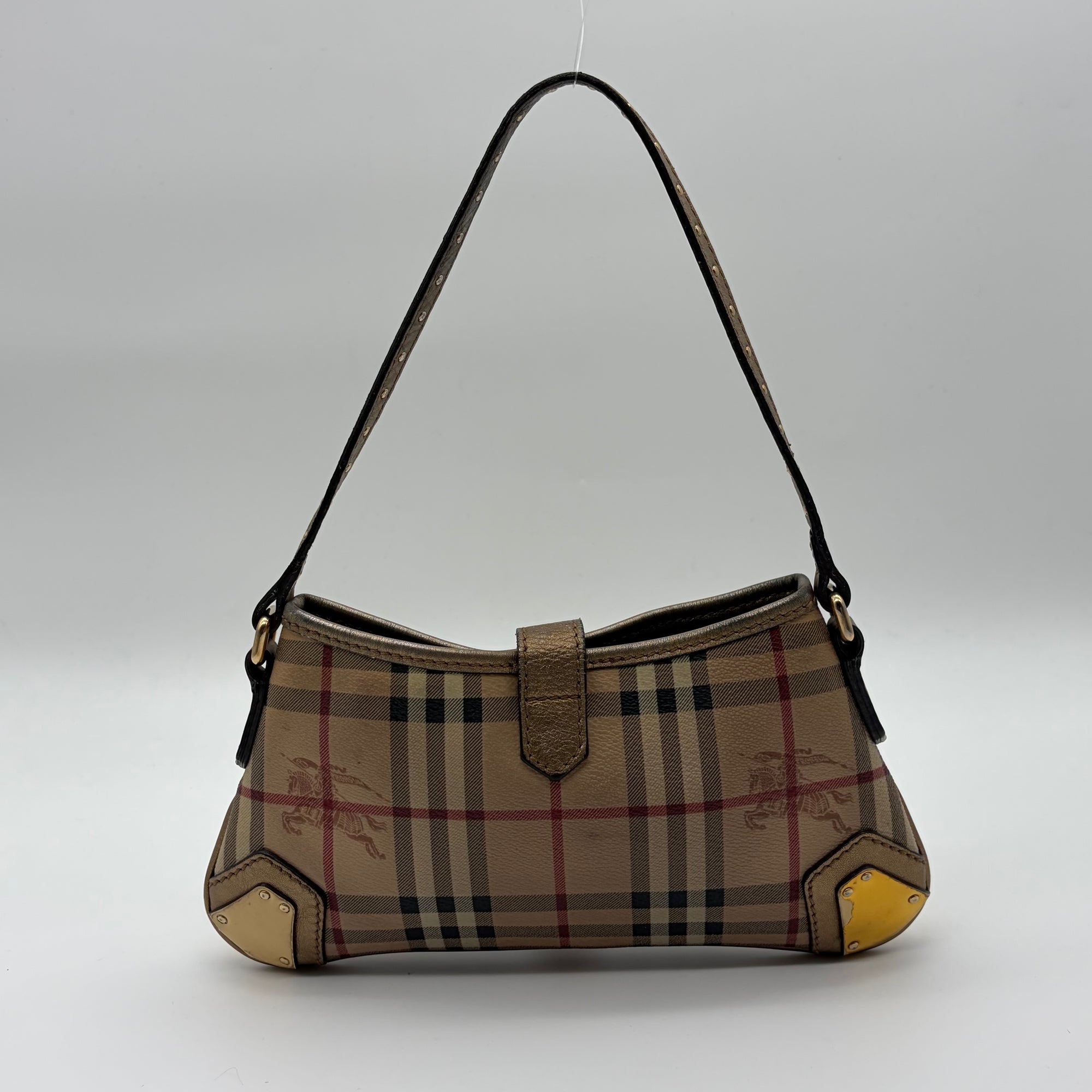 Burberry Haymarket Check Shoulder Bag Bronze – detail view 4