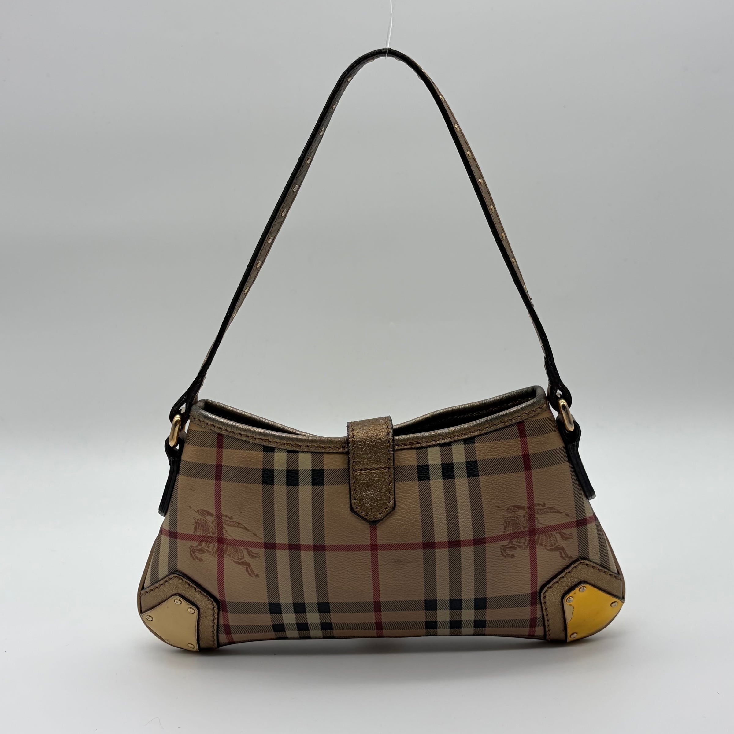 Burberry Haymarket Check Shoulder Bag Bronze – detail view 4