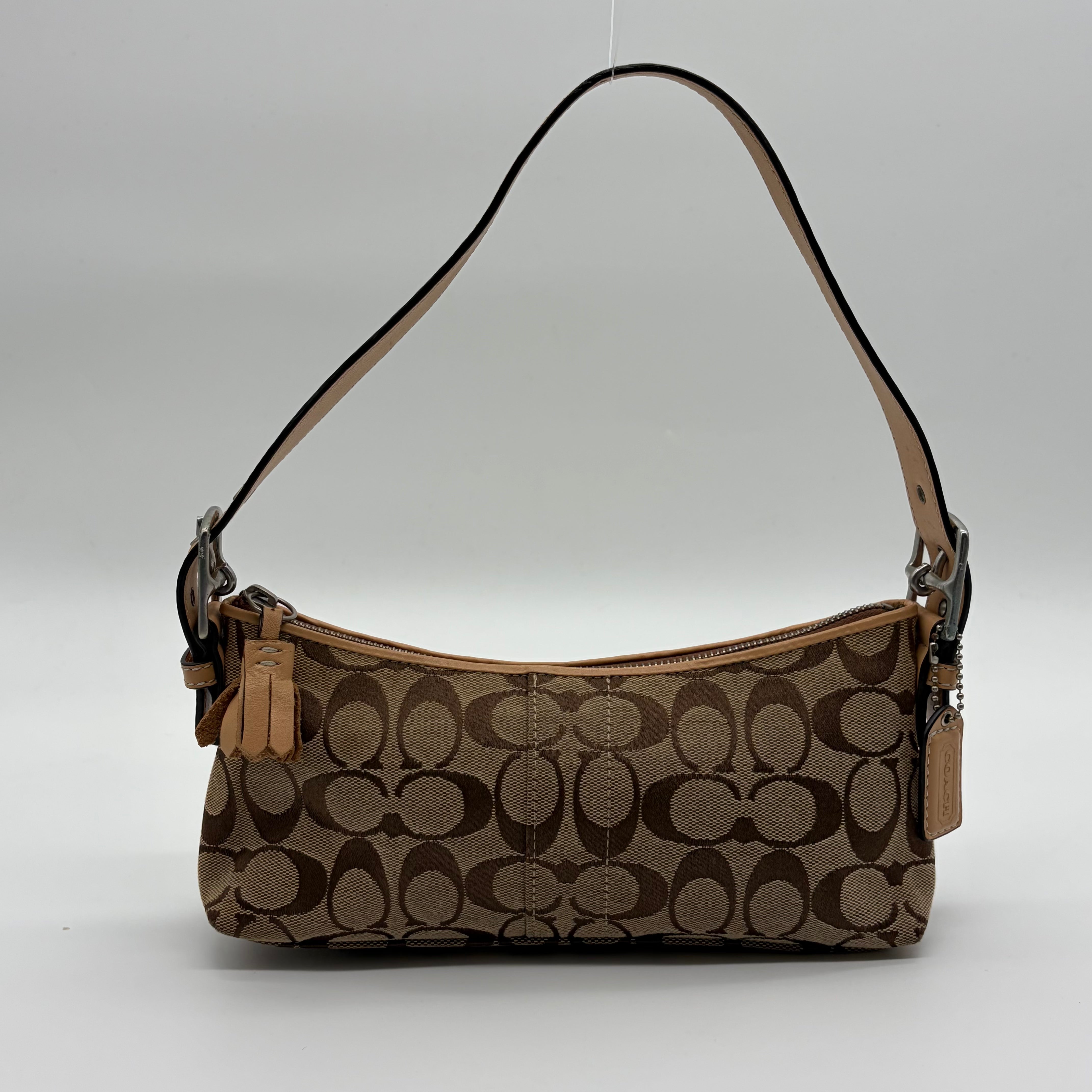 Coach Signature Monogram Shoulder Bag Beige Caramel – Vintage 2004