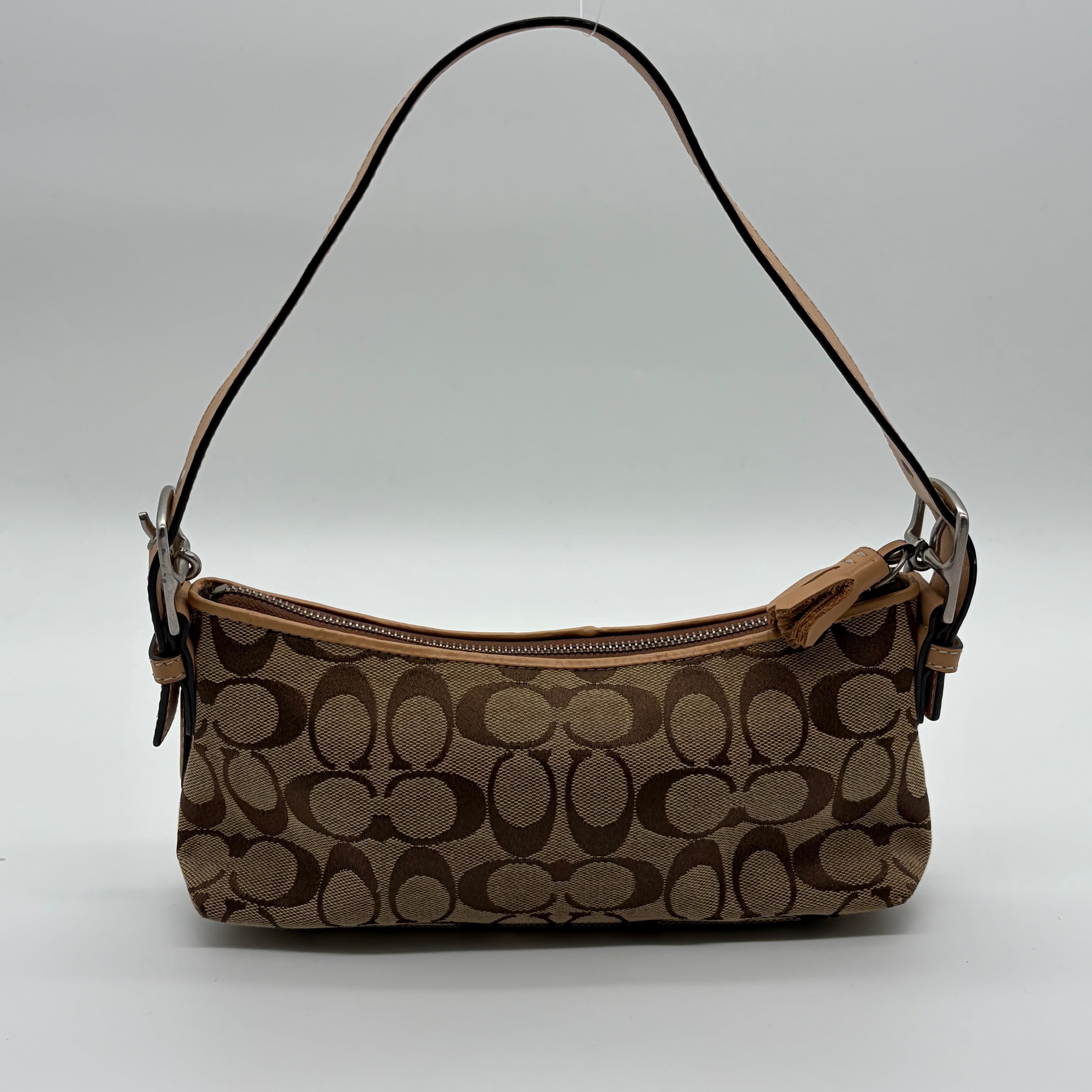 Coach Signature Monogram Shoulder Bag Beige Caramel – Vintage 2004