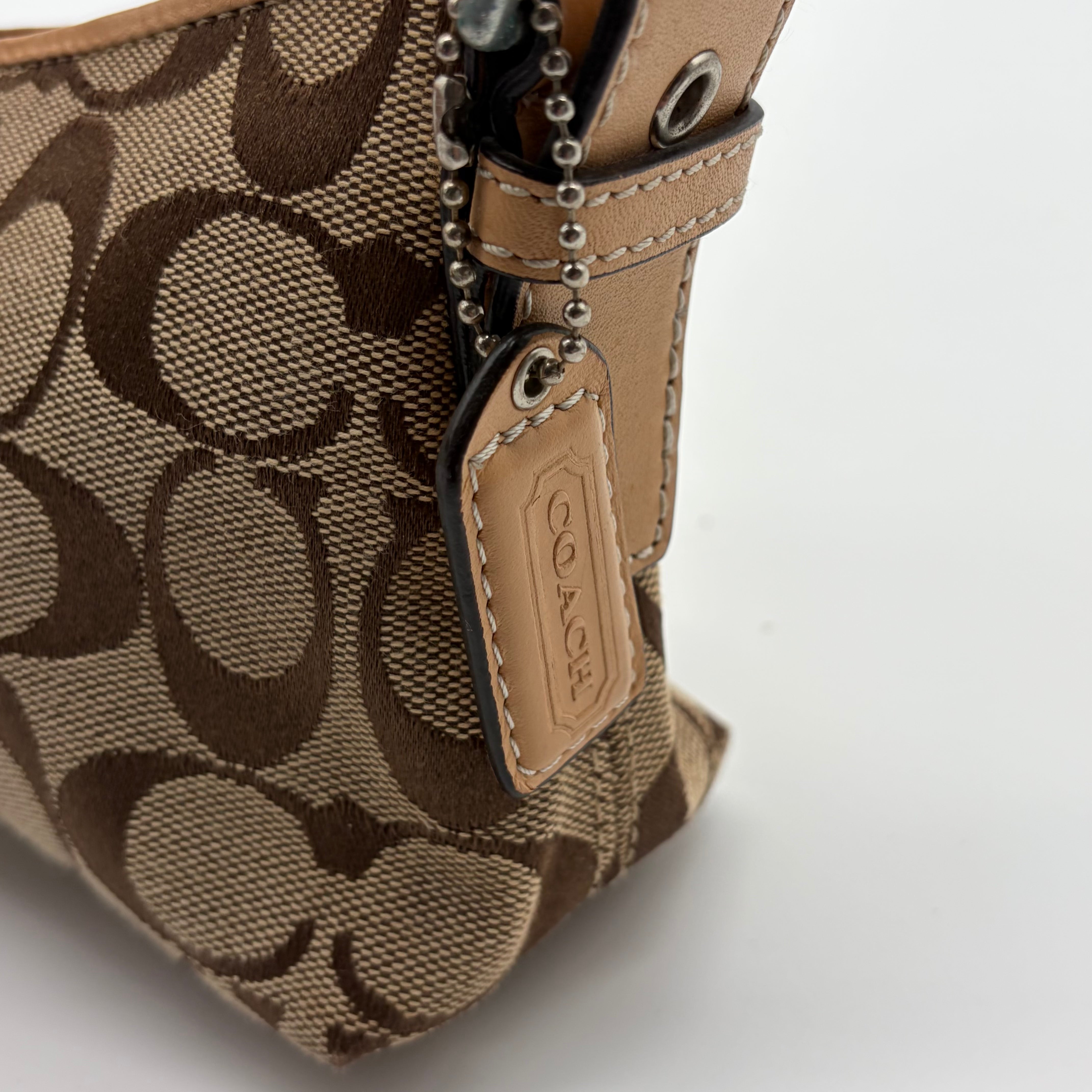 Coach Signature Monogram Shoulder Bag Beige Caramel – Vintage 2004