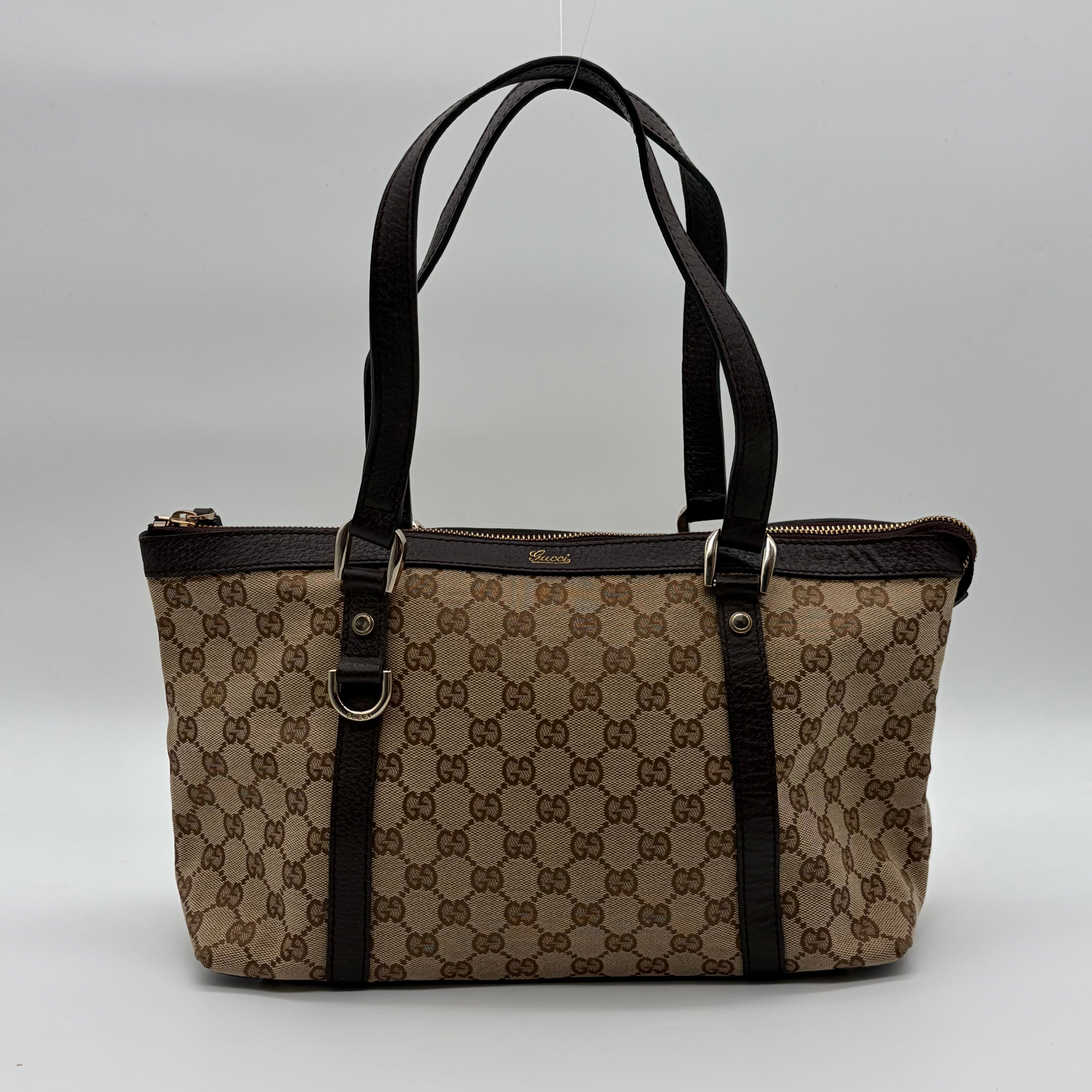 Gucci Abbey D-Ring Tote Beige/Ebony GG Canvas – Vintage
