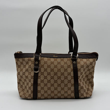 Gucci Abbey D-Ring Tote Beige/Ebony GG Canvas – Vintage