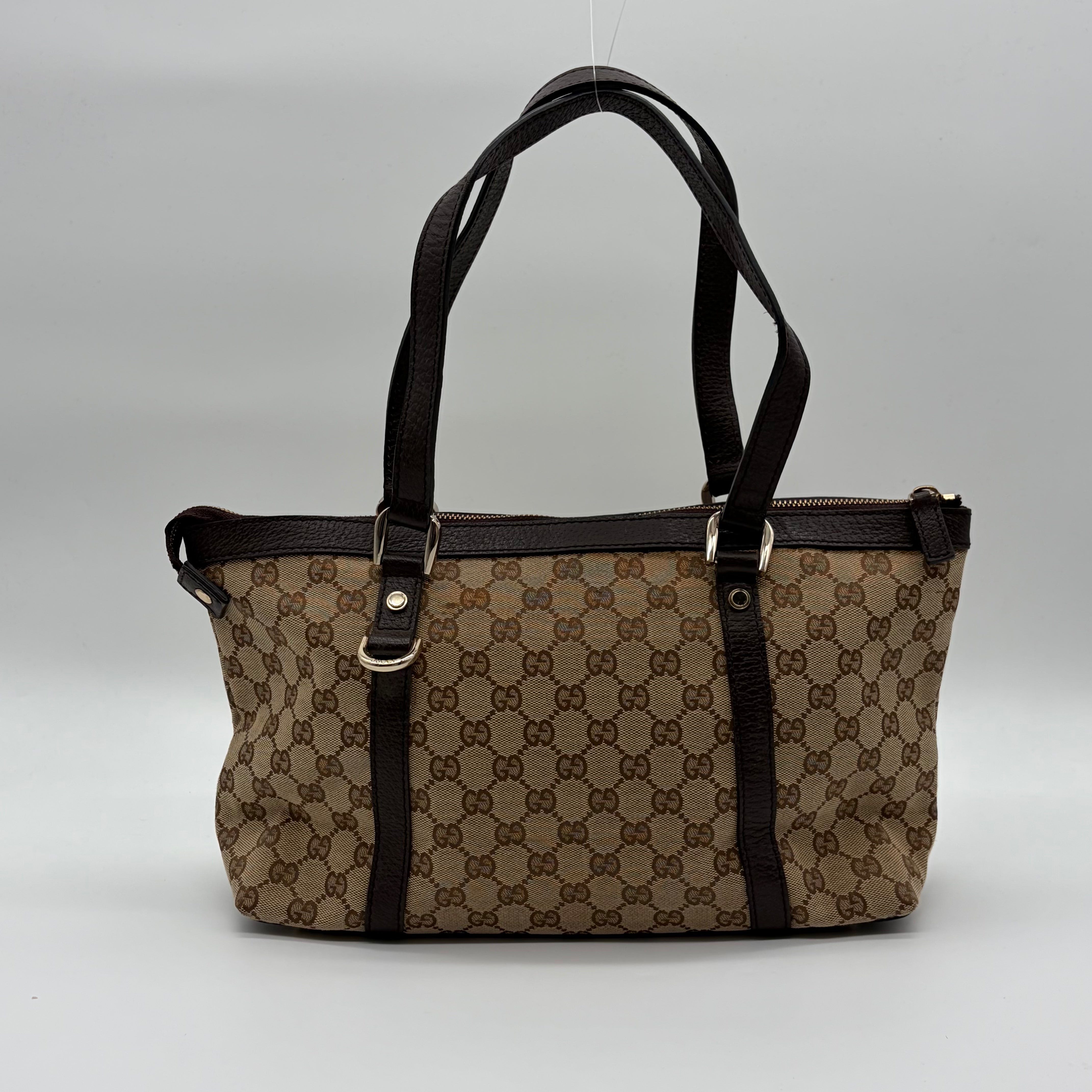 Gucci Abbey D-Ring Tote Beige/Ebony GG Canvas – Vintage