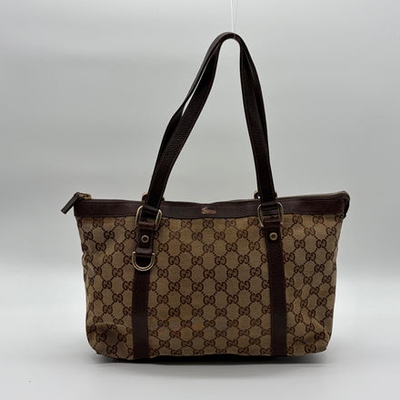 Gucci Abbey D-Ring Tote GG Canvas Beige/Ebony – Vintage