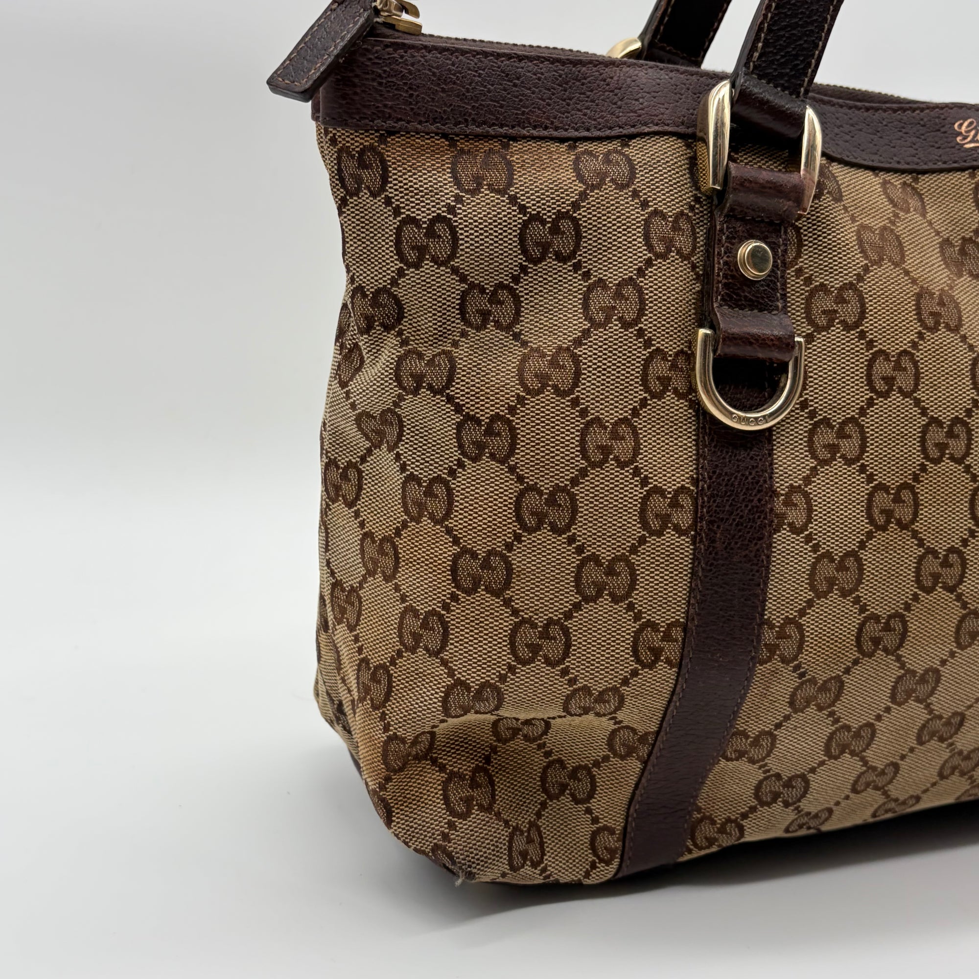 Gucci Abbey D-Ring Tote GG Canvas Beige/Ebony – detail view 1