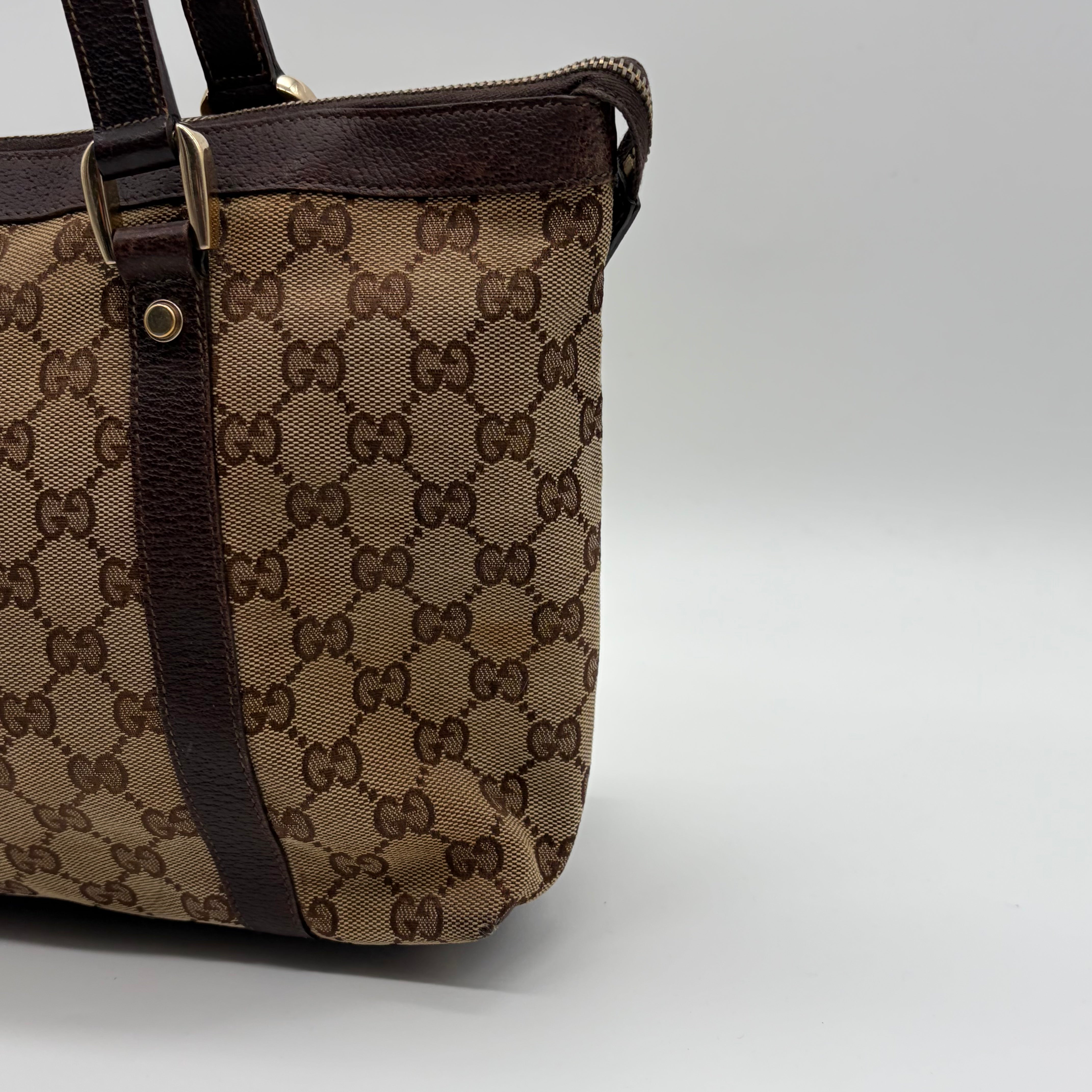 Gucci Abbey D-Ring Tote GG Canvas Beige/Ebony – Vintage