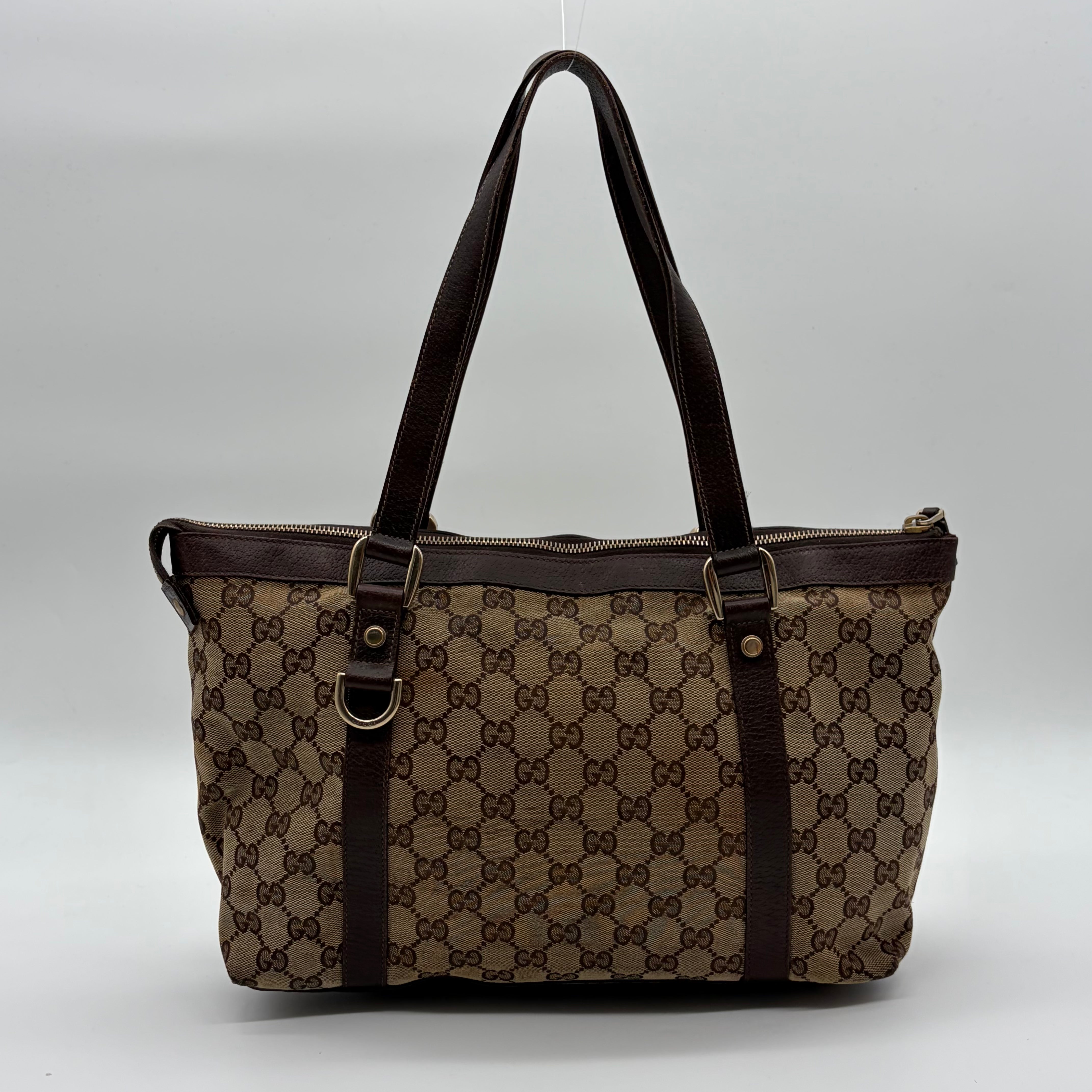 Gucci Abbey D-Ring Tote GG Canvas Beige/Ebony – Vintage