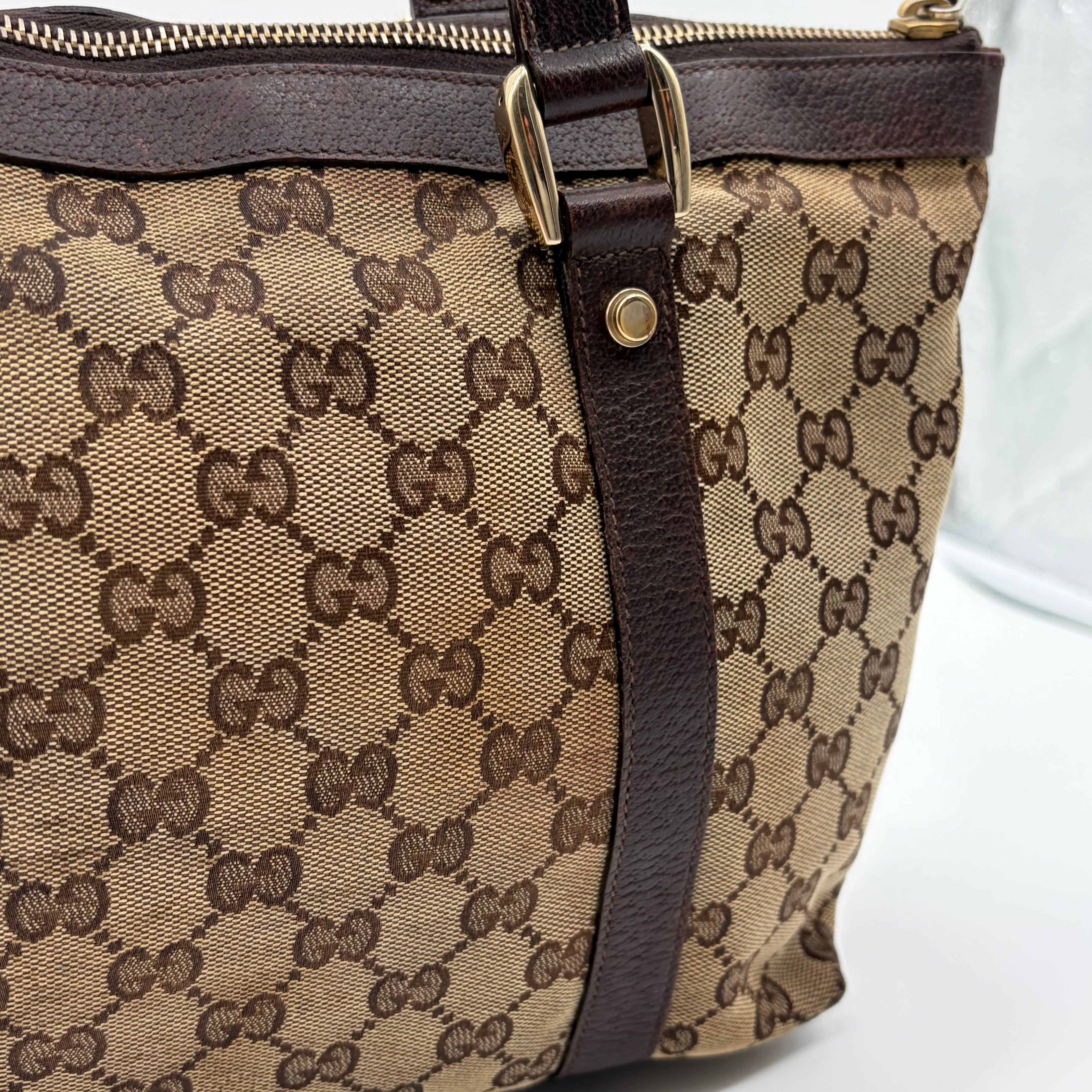 Gucci Abbey D-Ring Tote GG Canvas Beige/Ebony – Vintage
