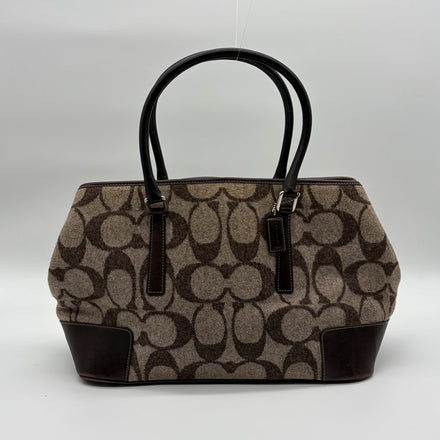 Coach Signature Monogram Tote Schwarz Beige – Vintage