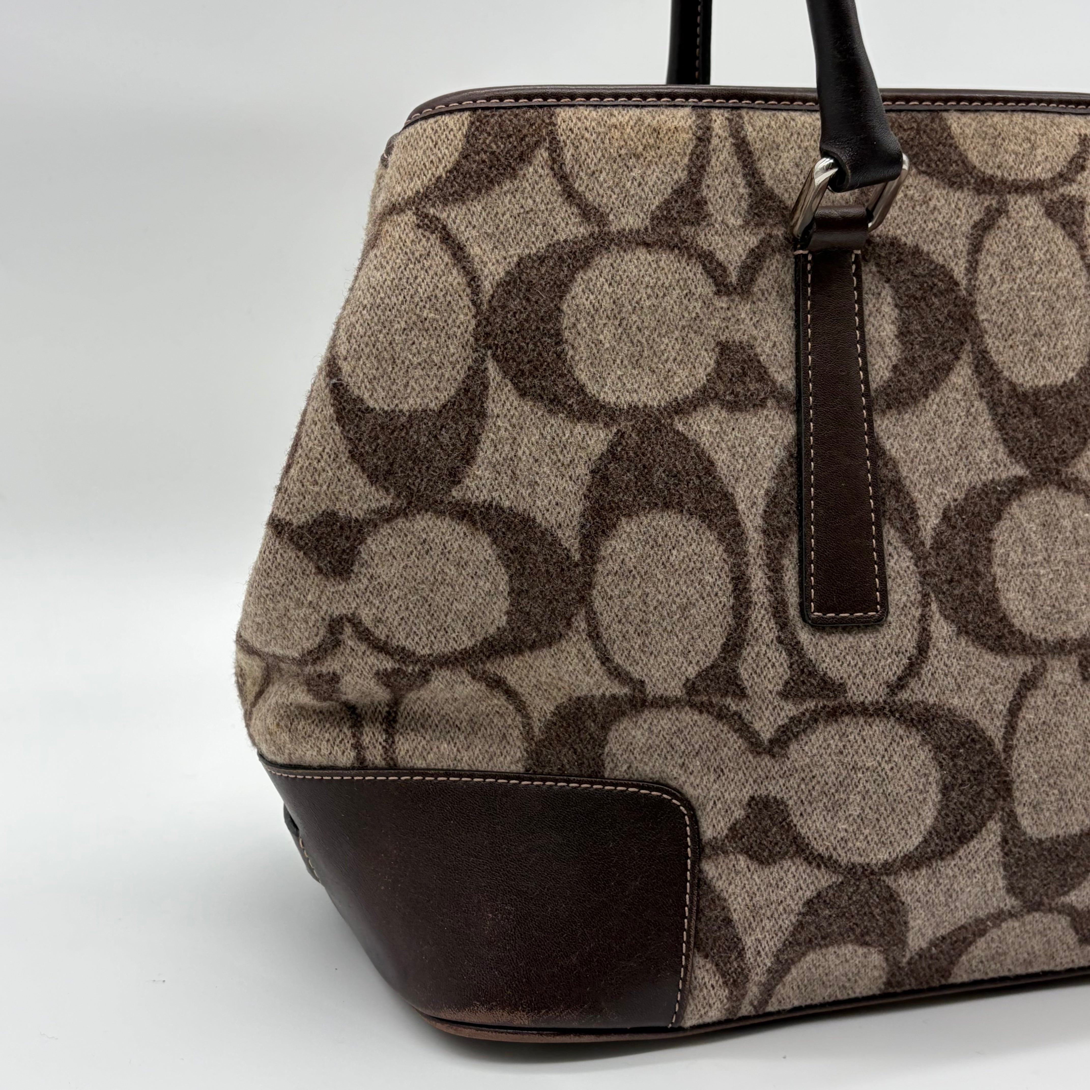 Coach Signature Monogram Tote Schwarz Beige – Vintage