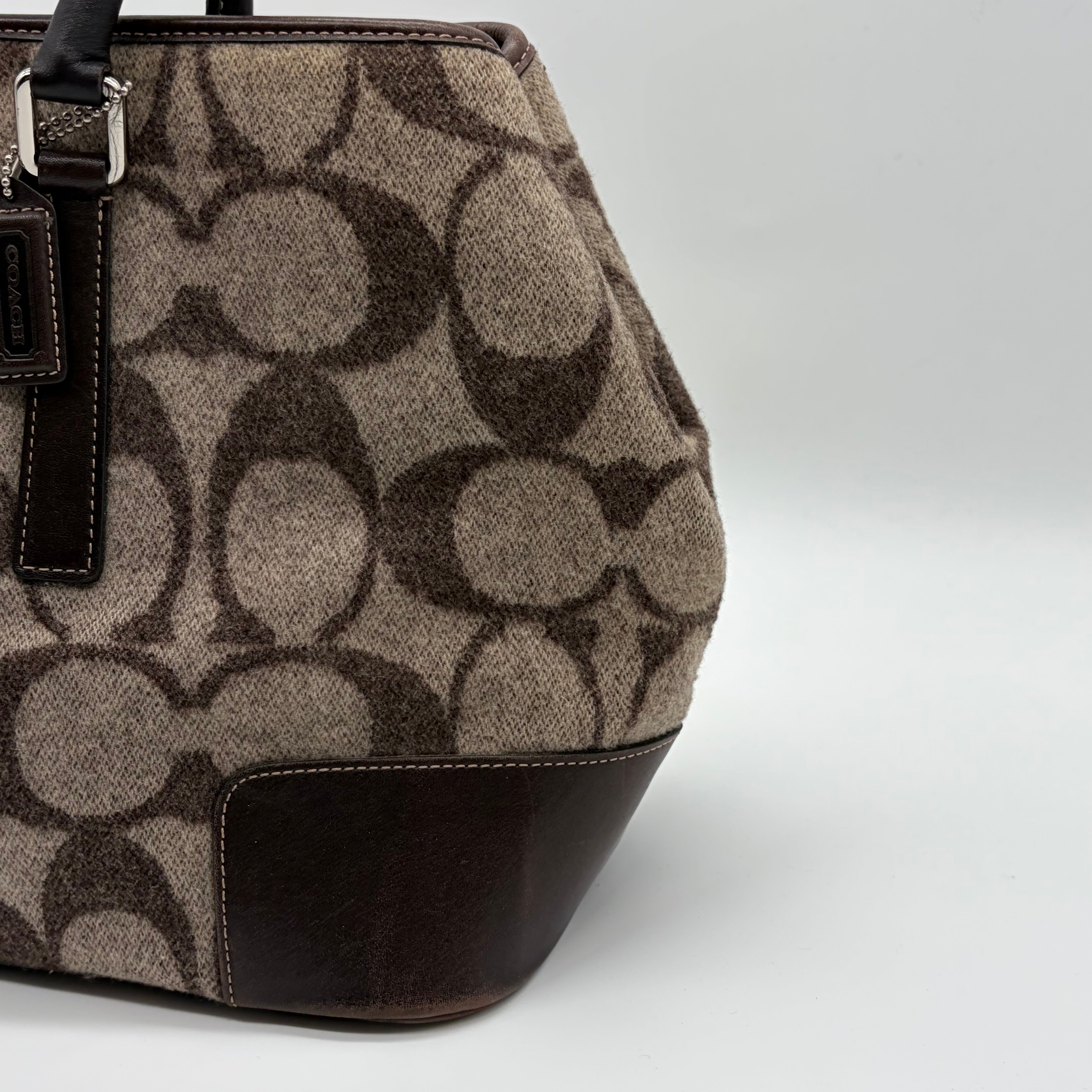 Coach Signature Monogram Tote Schwarz Beige – Vintage