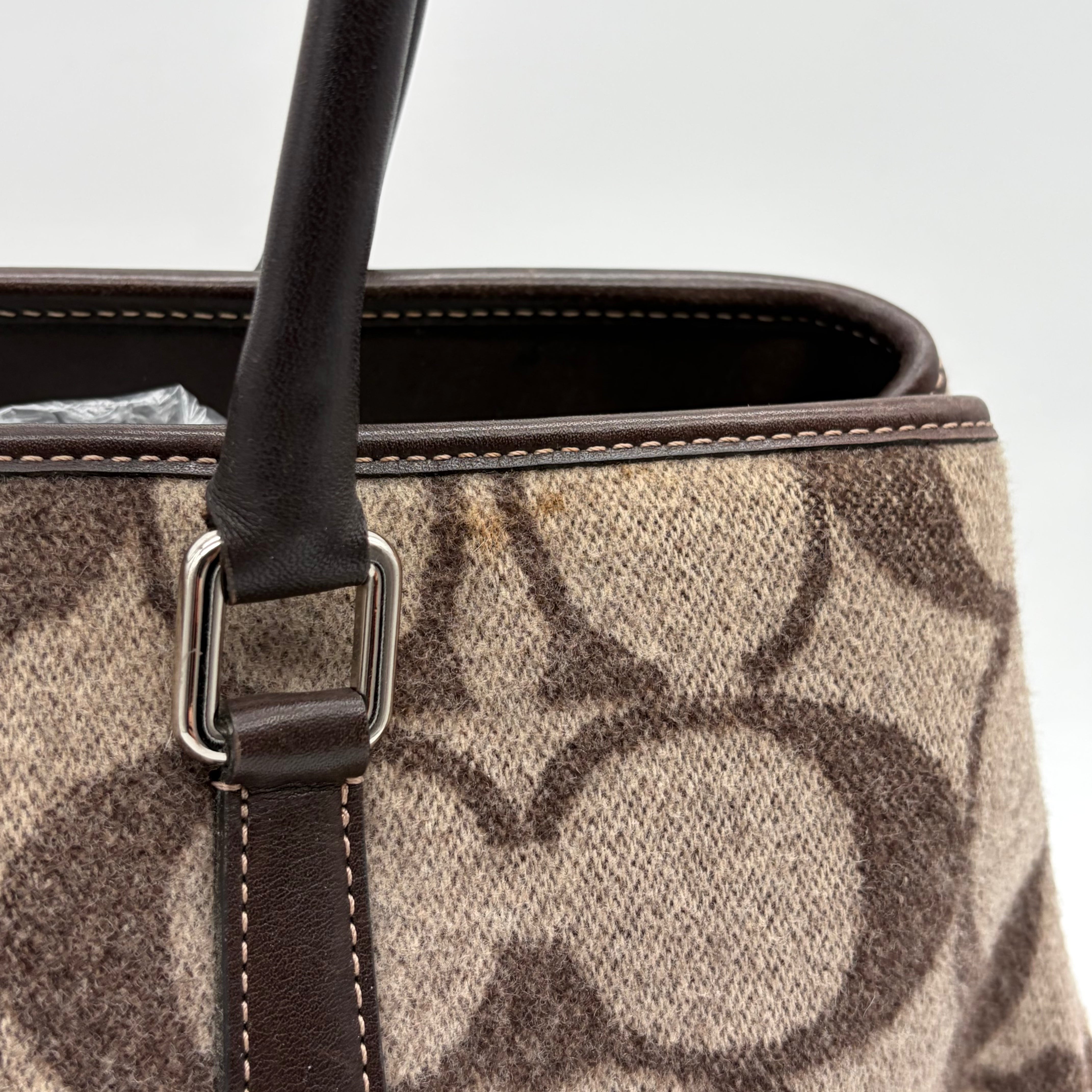Coach Signature Monogram Tote Schwarz Beige – Vintage