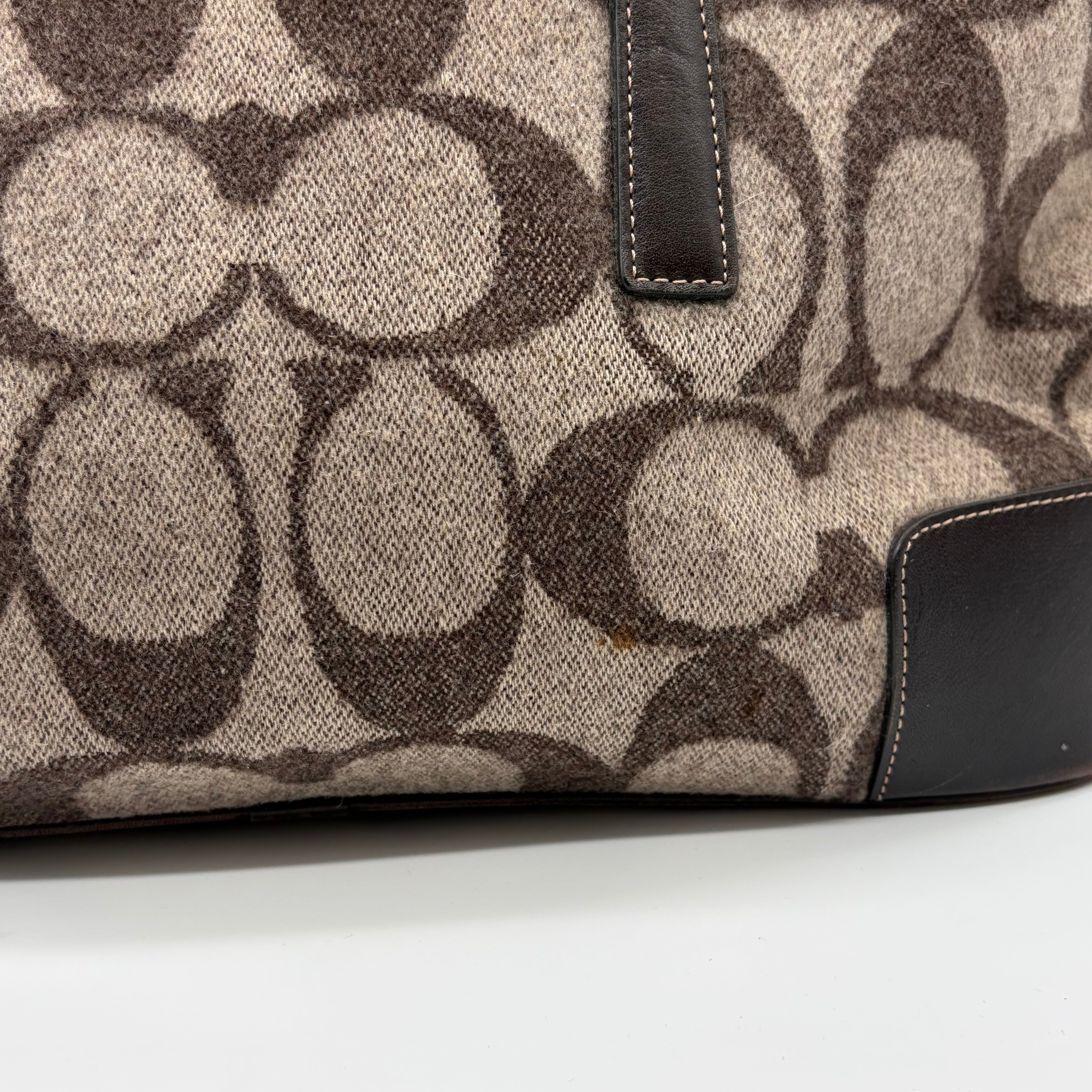 Coach Signature Monogram Tote Schwarz Beige – Vintage