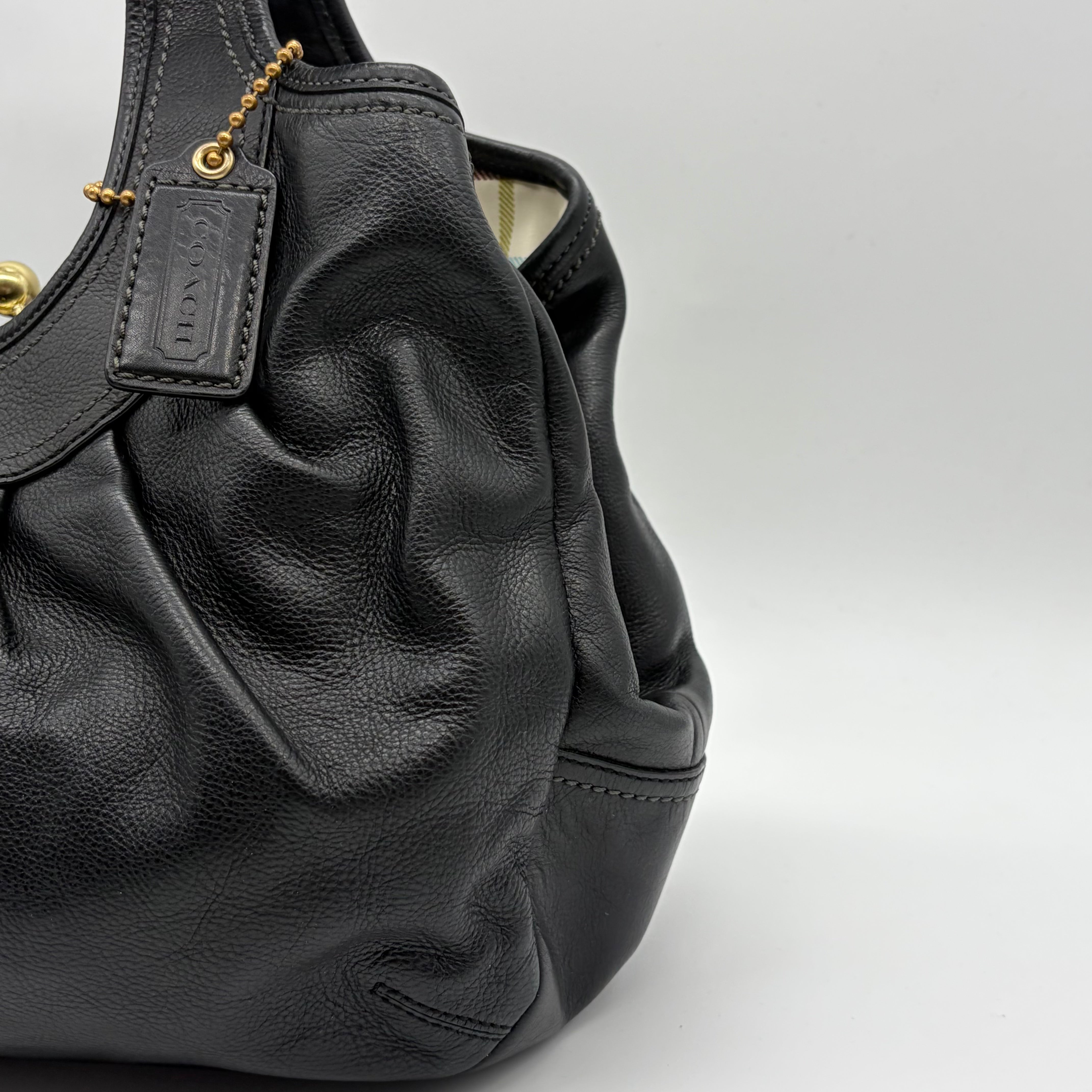 Coach Ergo Kisslock Hobo Schwarz Leder Vintage 2008 – Vintage