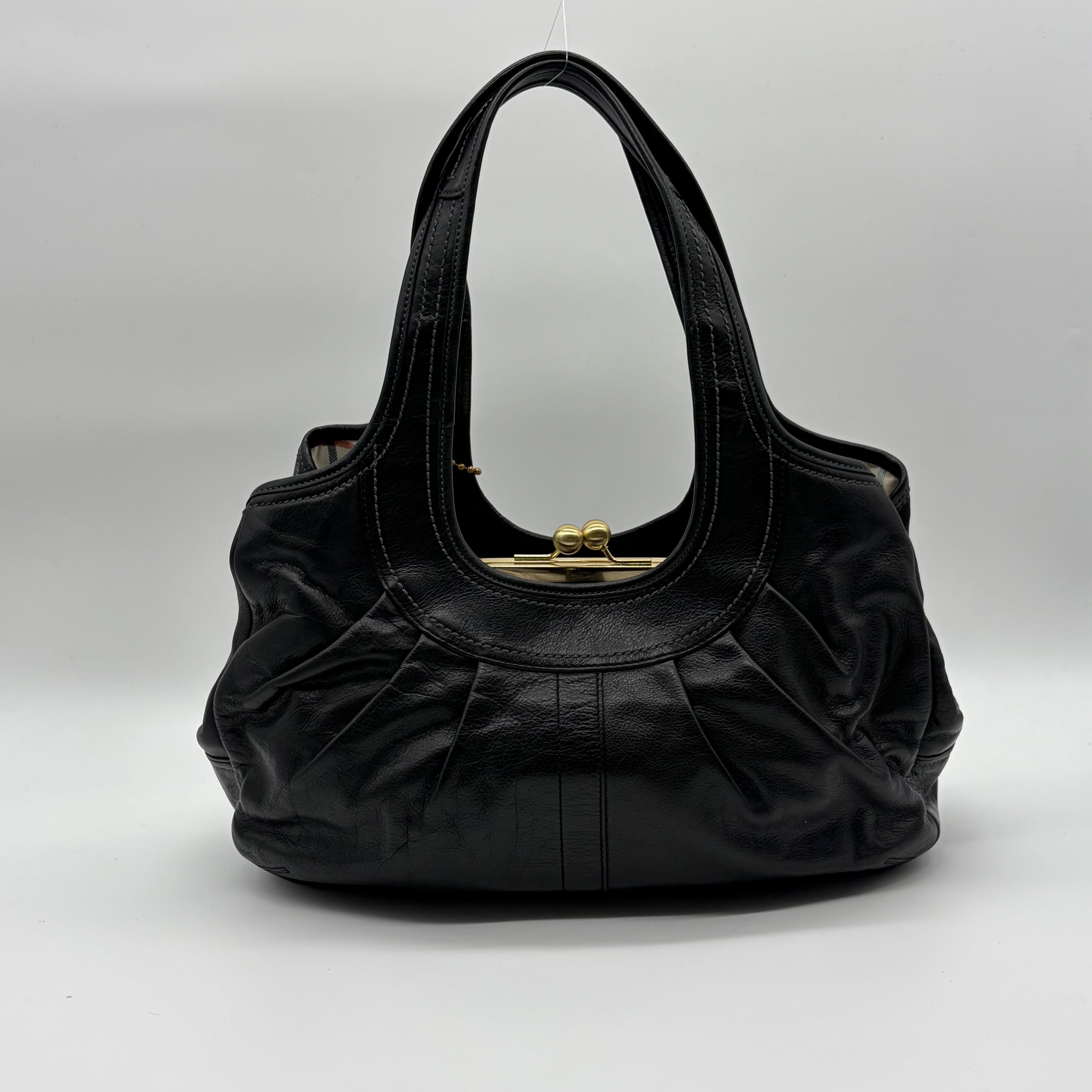 Coach Ergo Kisslock Hobo Schwarz Leder Vintage 2008 – Vintage