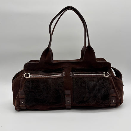 Salvatore Ferragamo Baguette Pony Hair Braun – Vintage